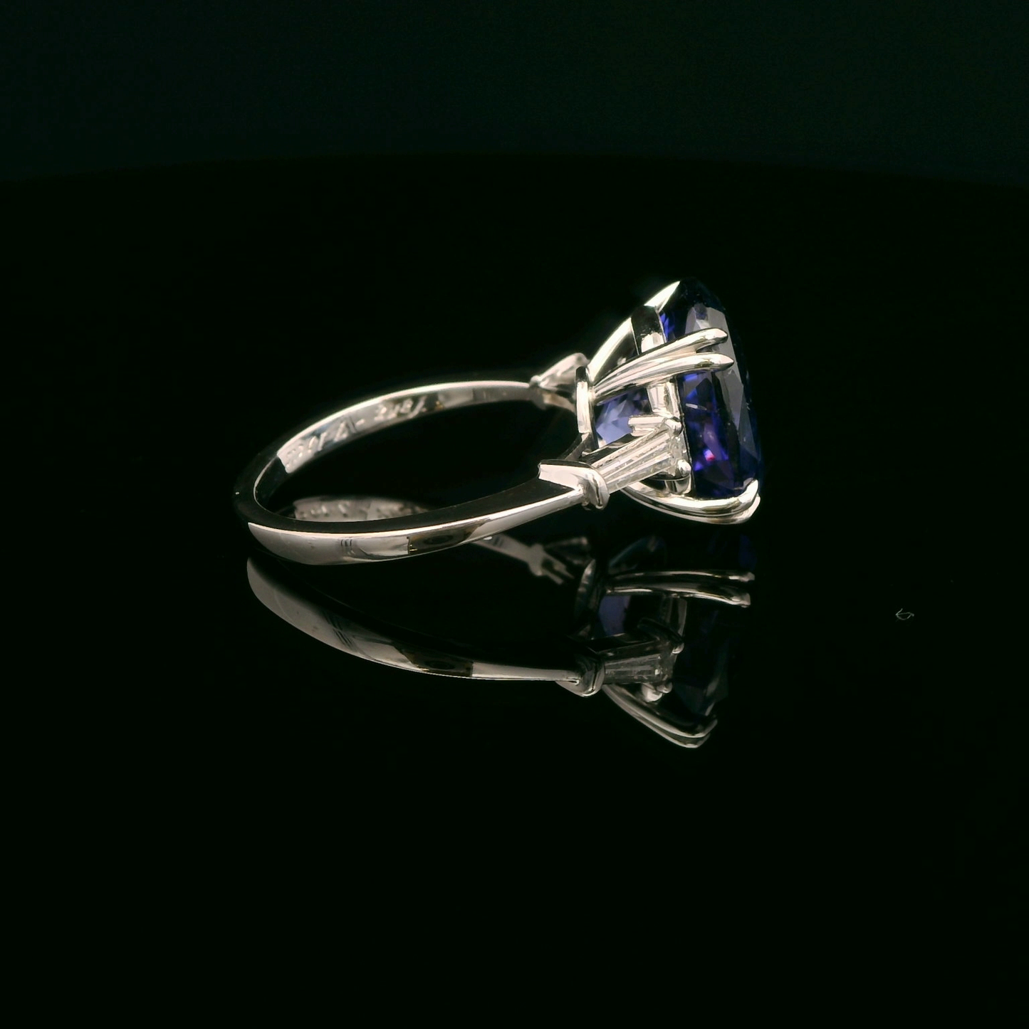 Tanzanite-Baguette Diamond Ring