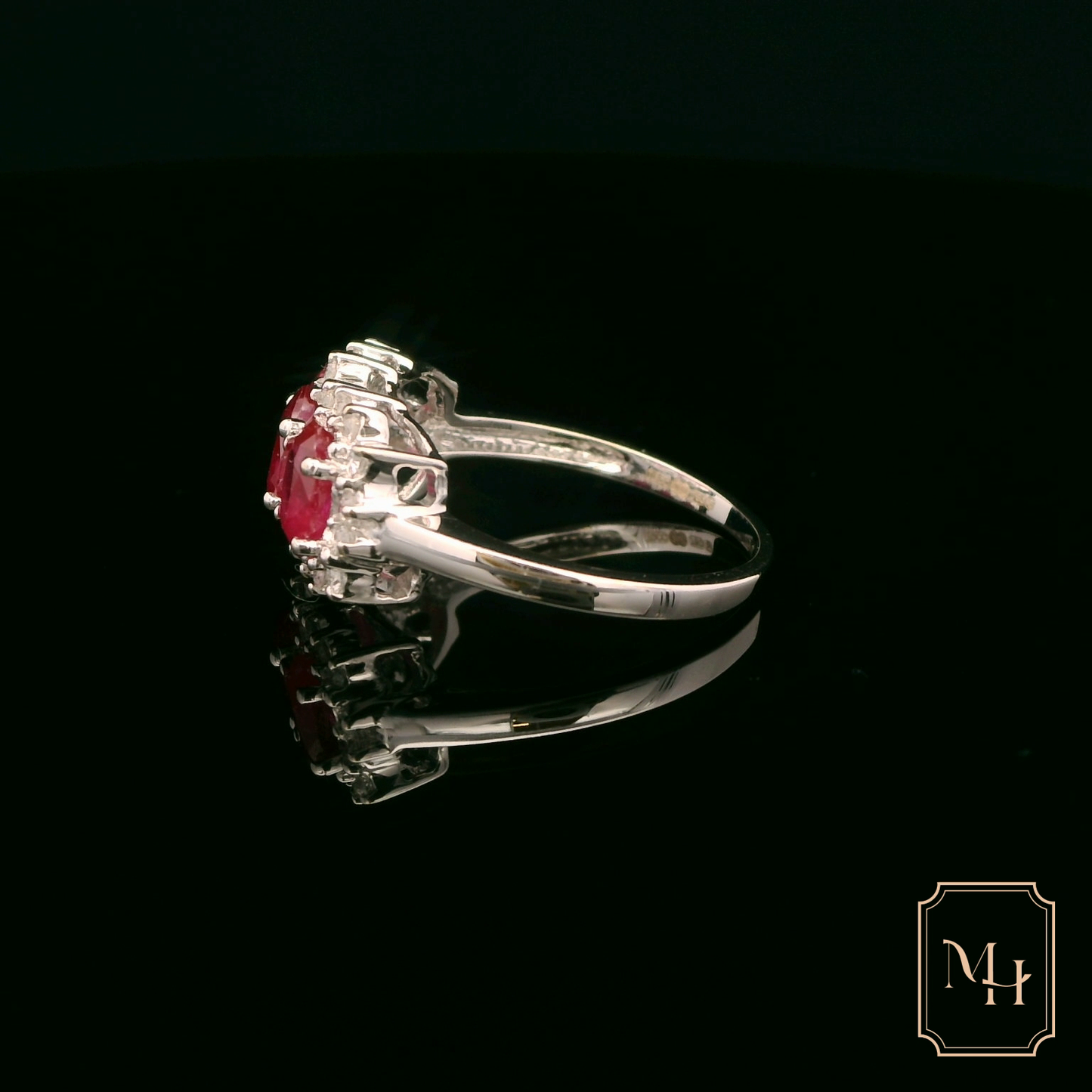 Ruby & Diamond Three-Stone Ring