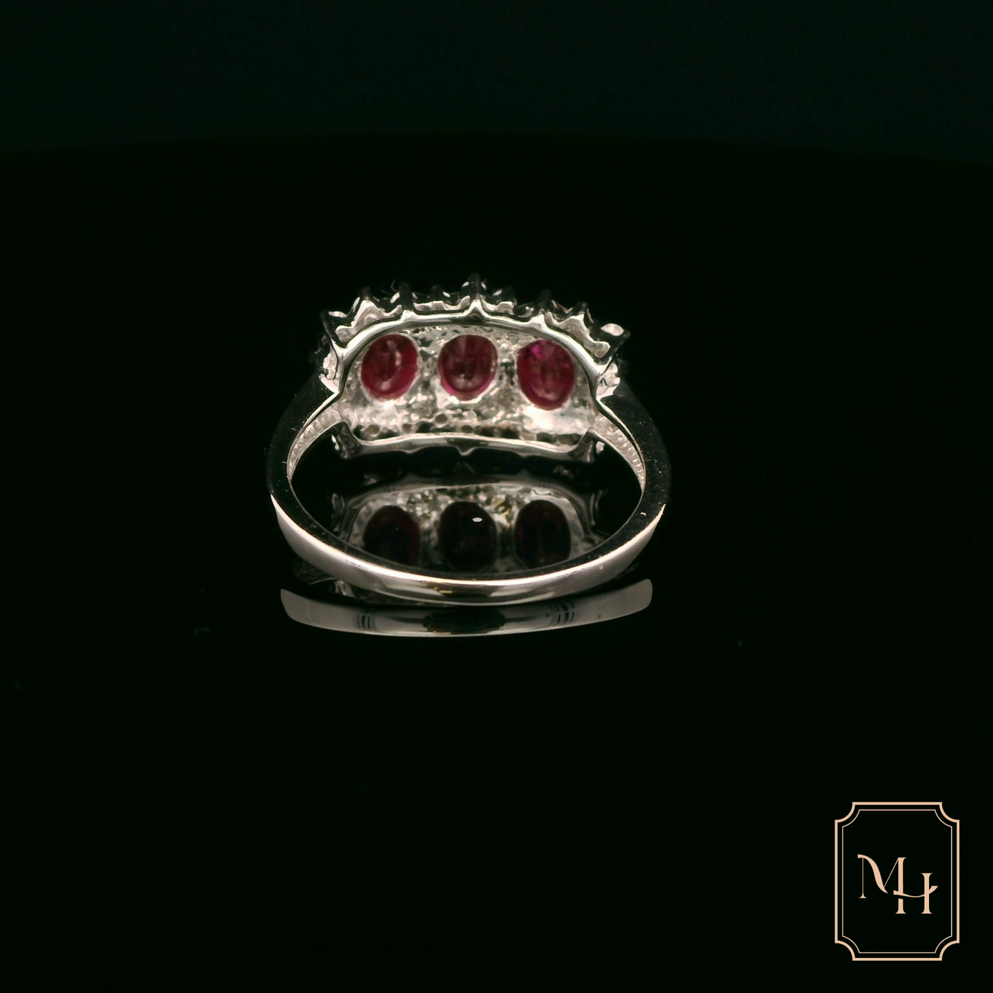 Ruby & Diamond Three-Stone Ring
