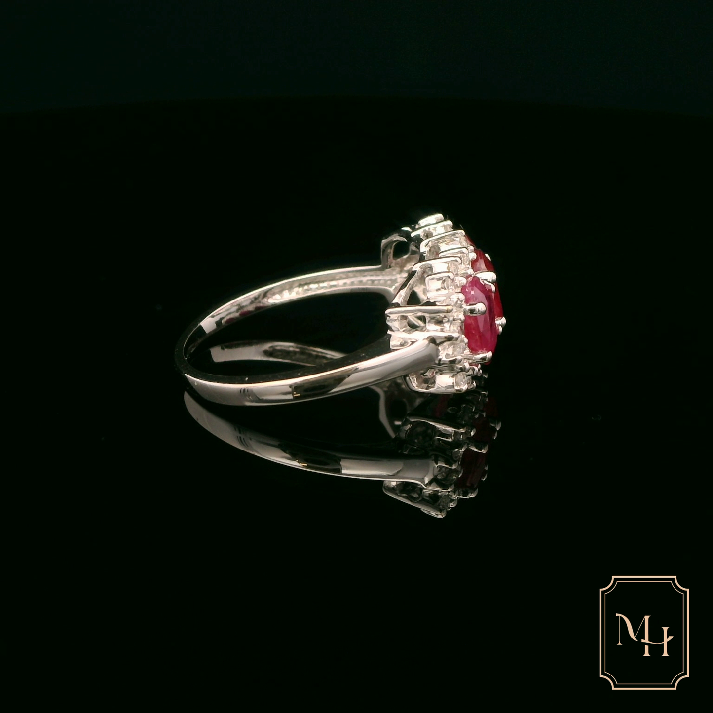 Ruby & Diamond Three-Stone Ring