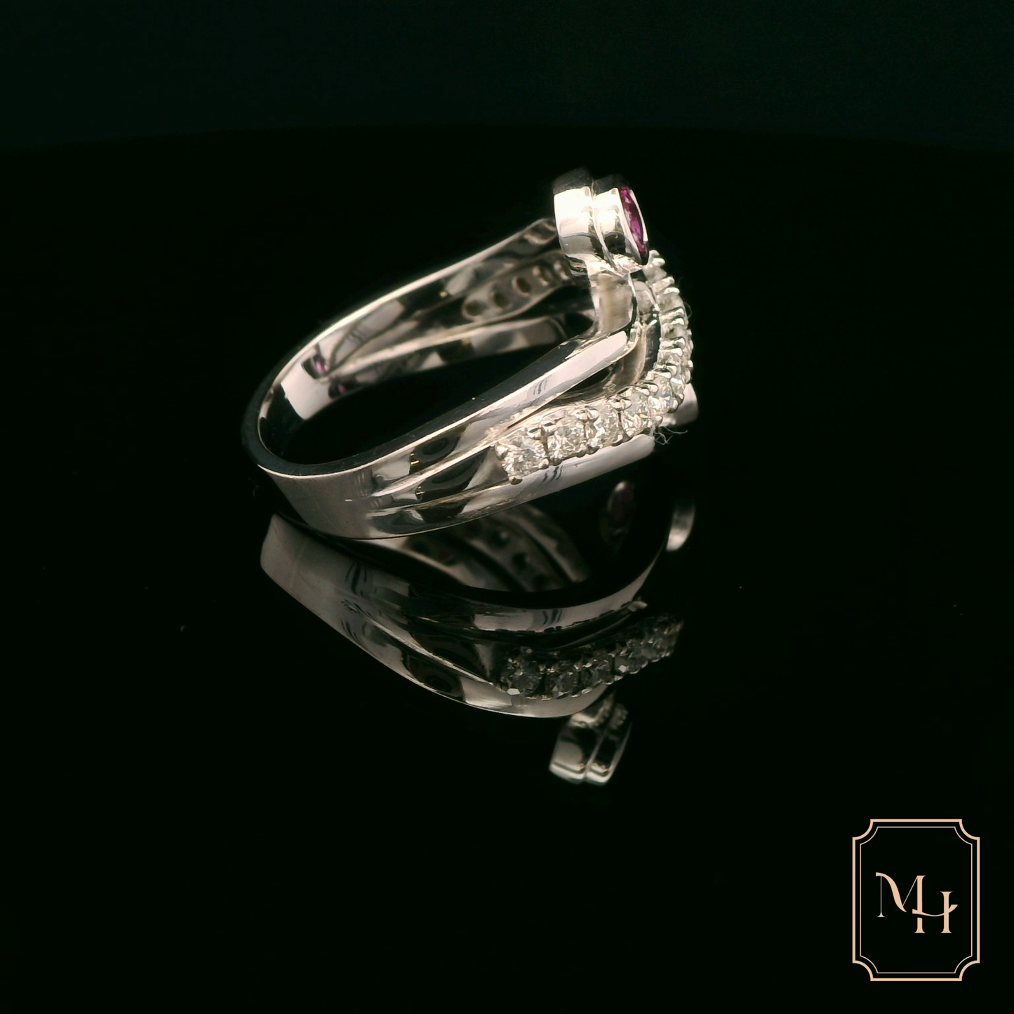 Sapphire & Diamond Twist Ring