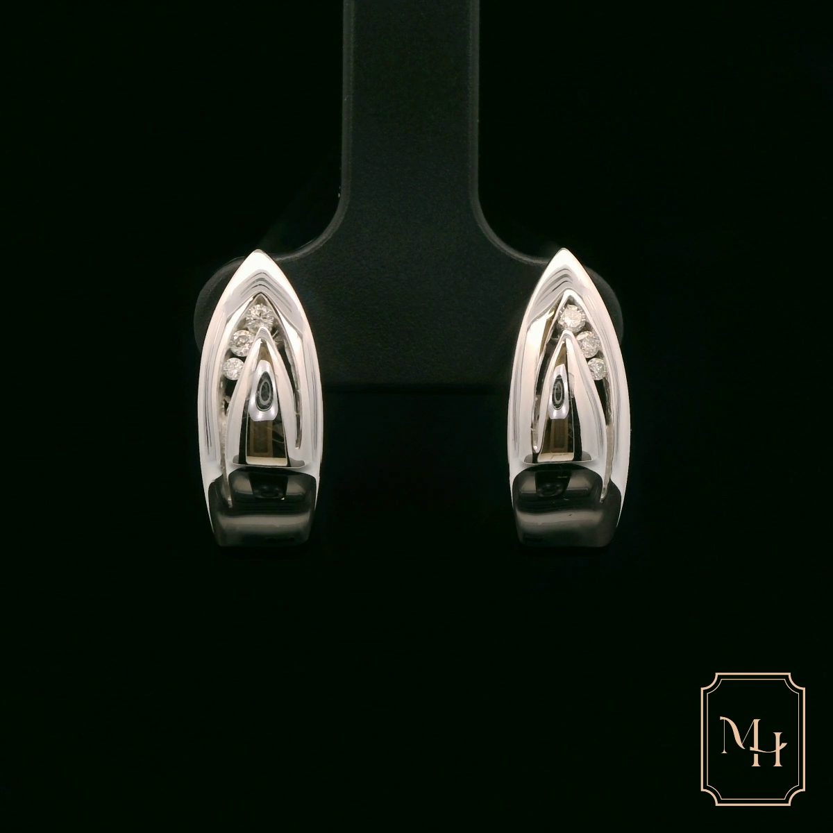 Ark-Shaped Diamond Earrings