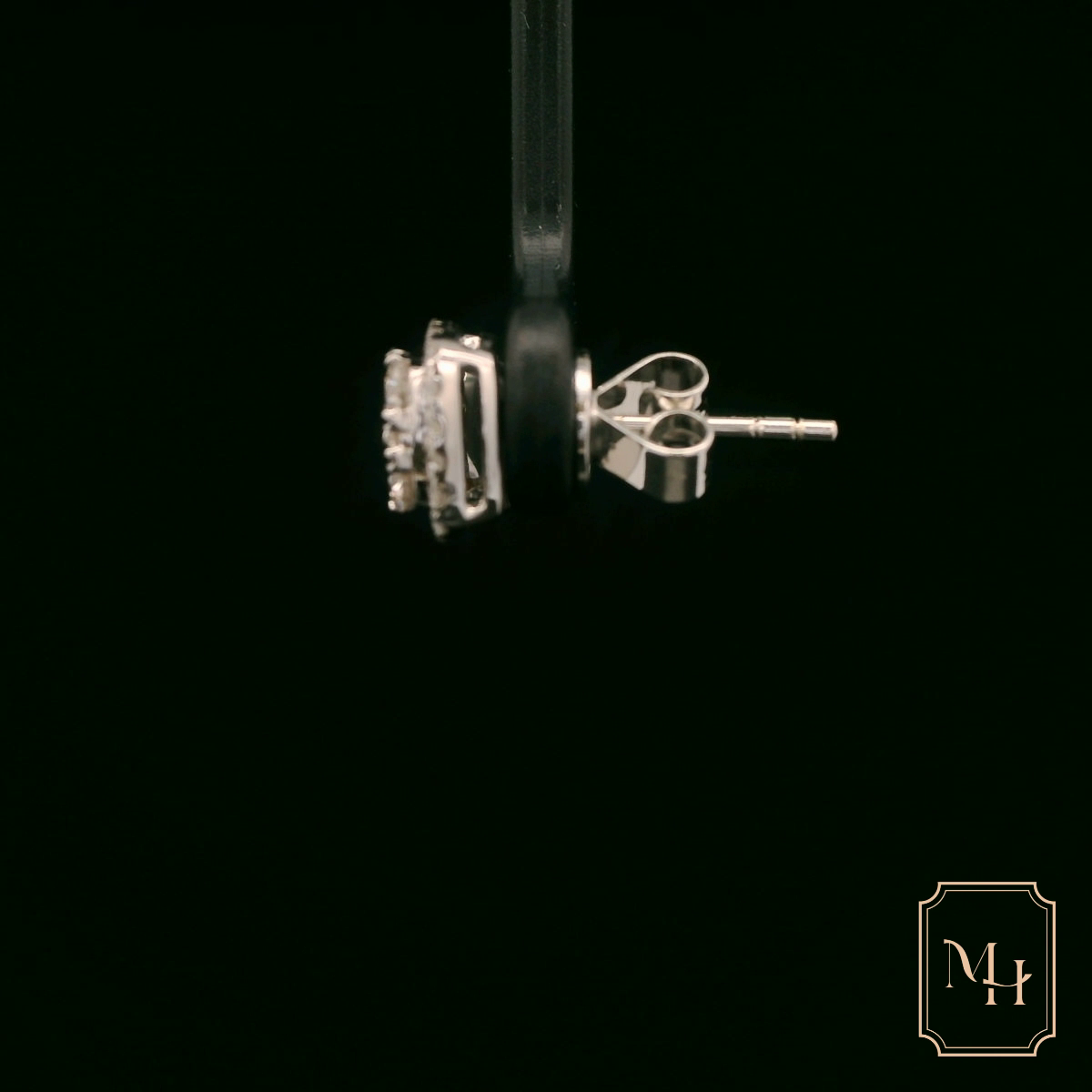 Princess-Halo Diamond Earrings