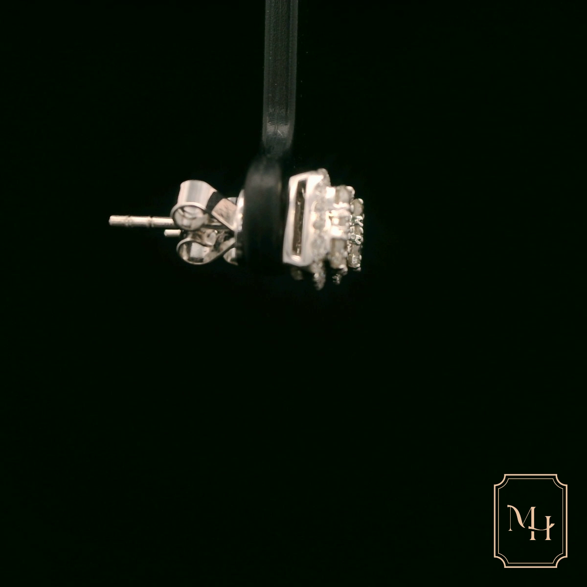 Princess-Halo Diamond Earrings