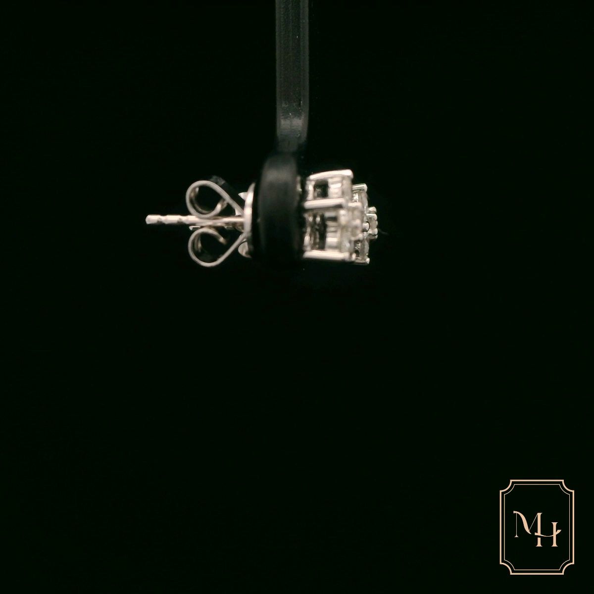 Five-Petal Floral Diamond Earrings