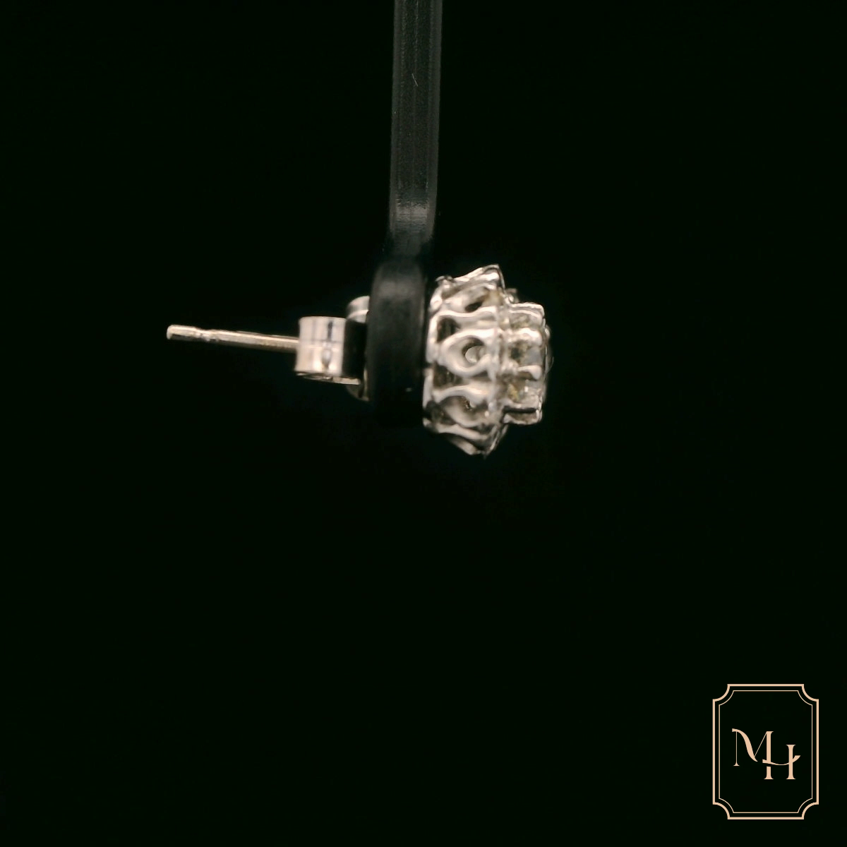 Floral-Studded Diamond Earrings