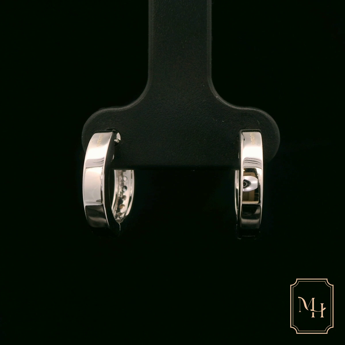 Channel Diamond Huggie Earrings