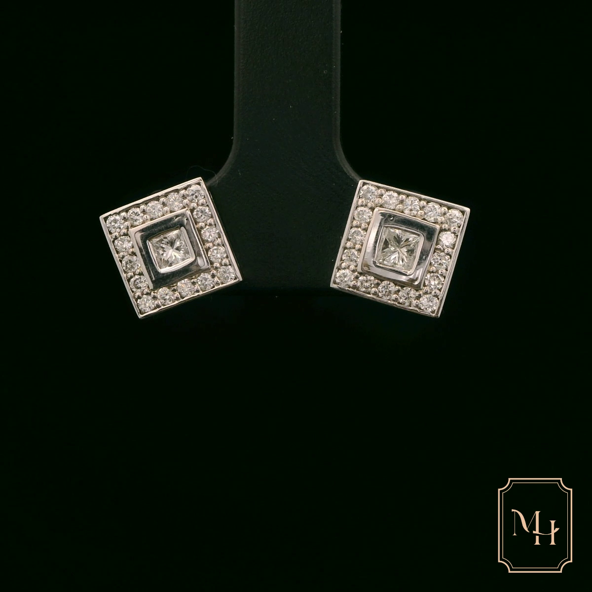 Diamond Princess Cluster Earrings