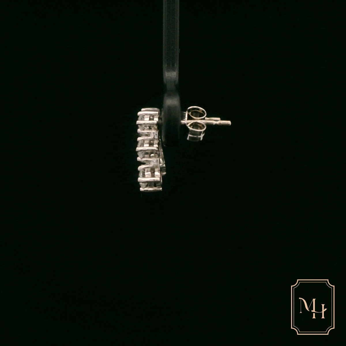 Three-Stone Diamond Drop Earrings