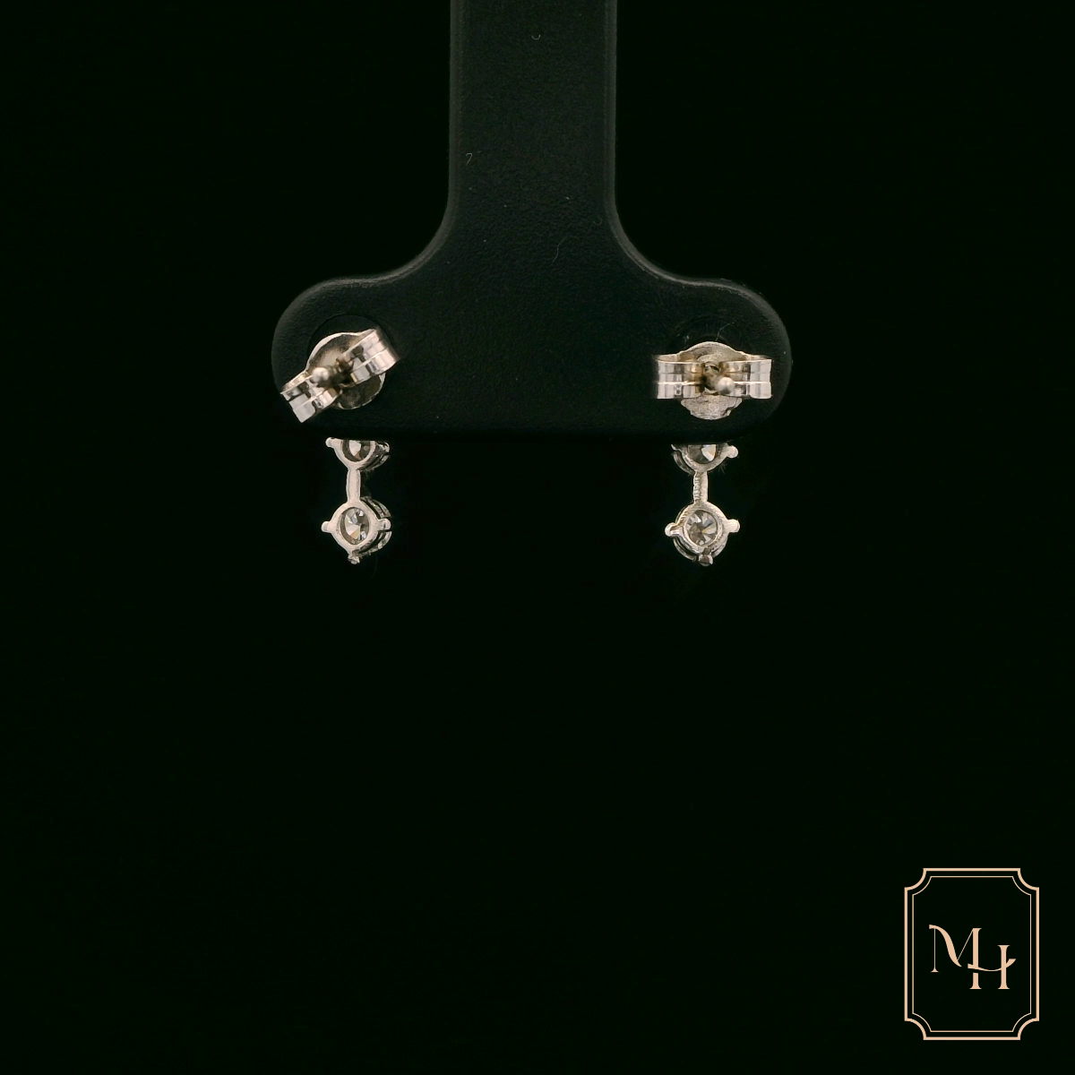 Three-Stone Diamond Drop Earrings