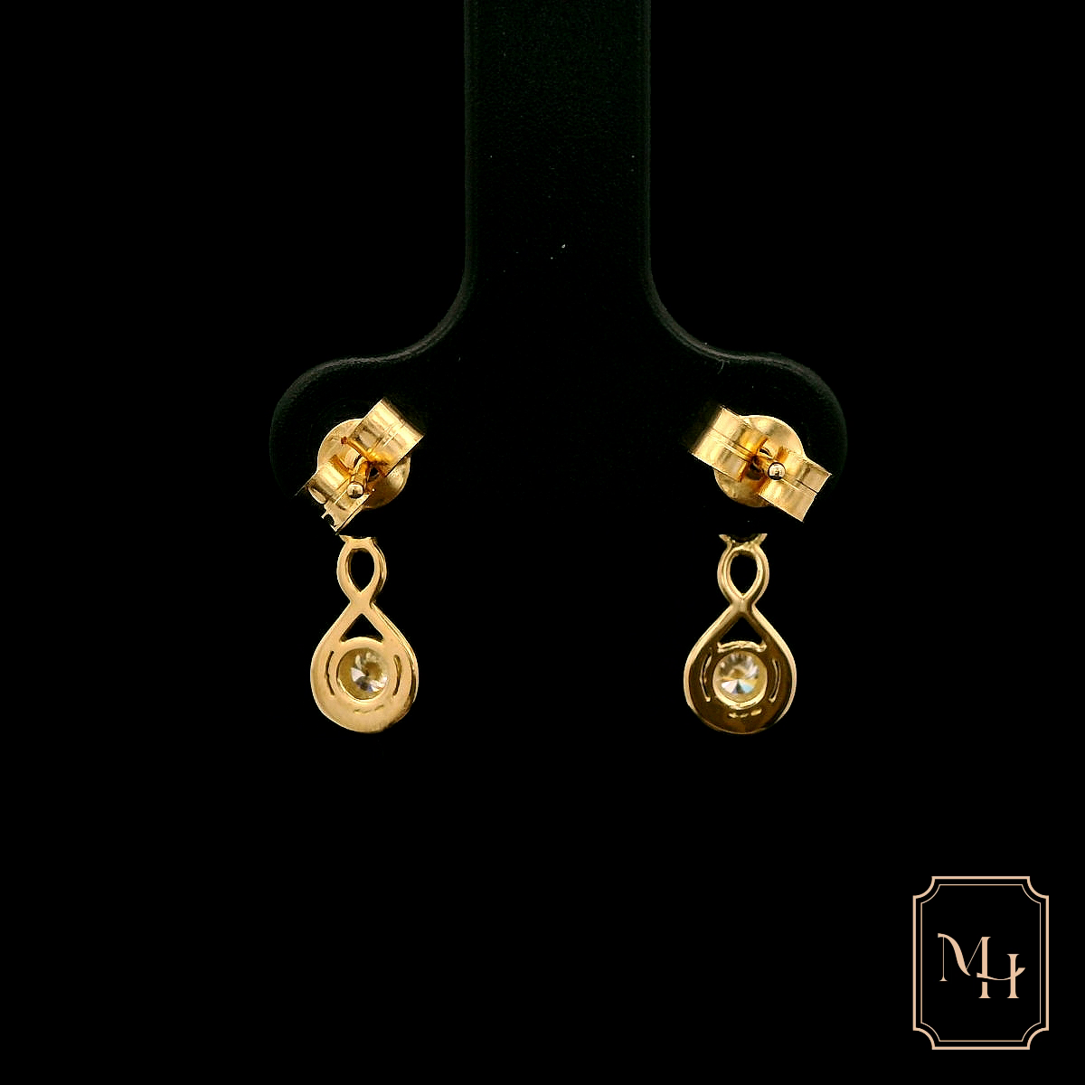 Gold & Diamond Infinity Earrings