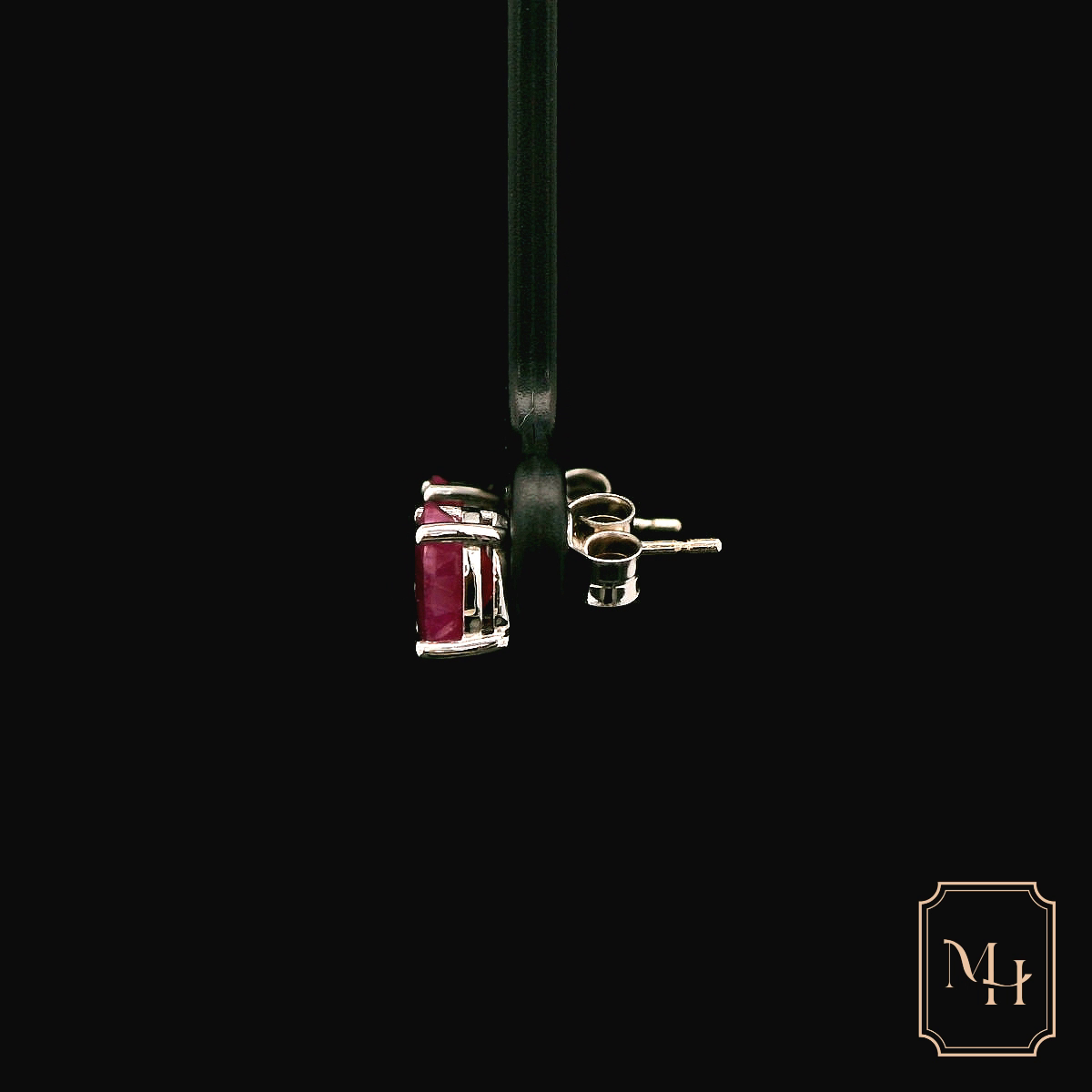 Solitaire Ruby Stud Earrings
