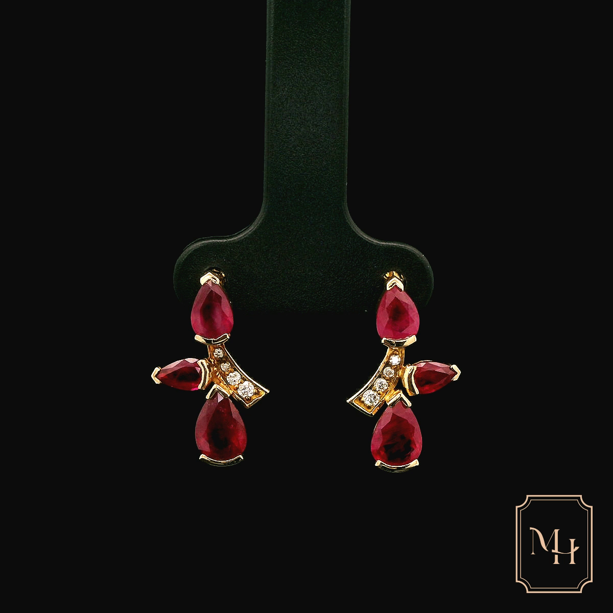 Ruby & Diamond Drop Earrings
