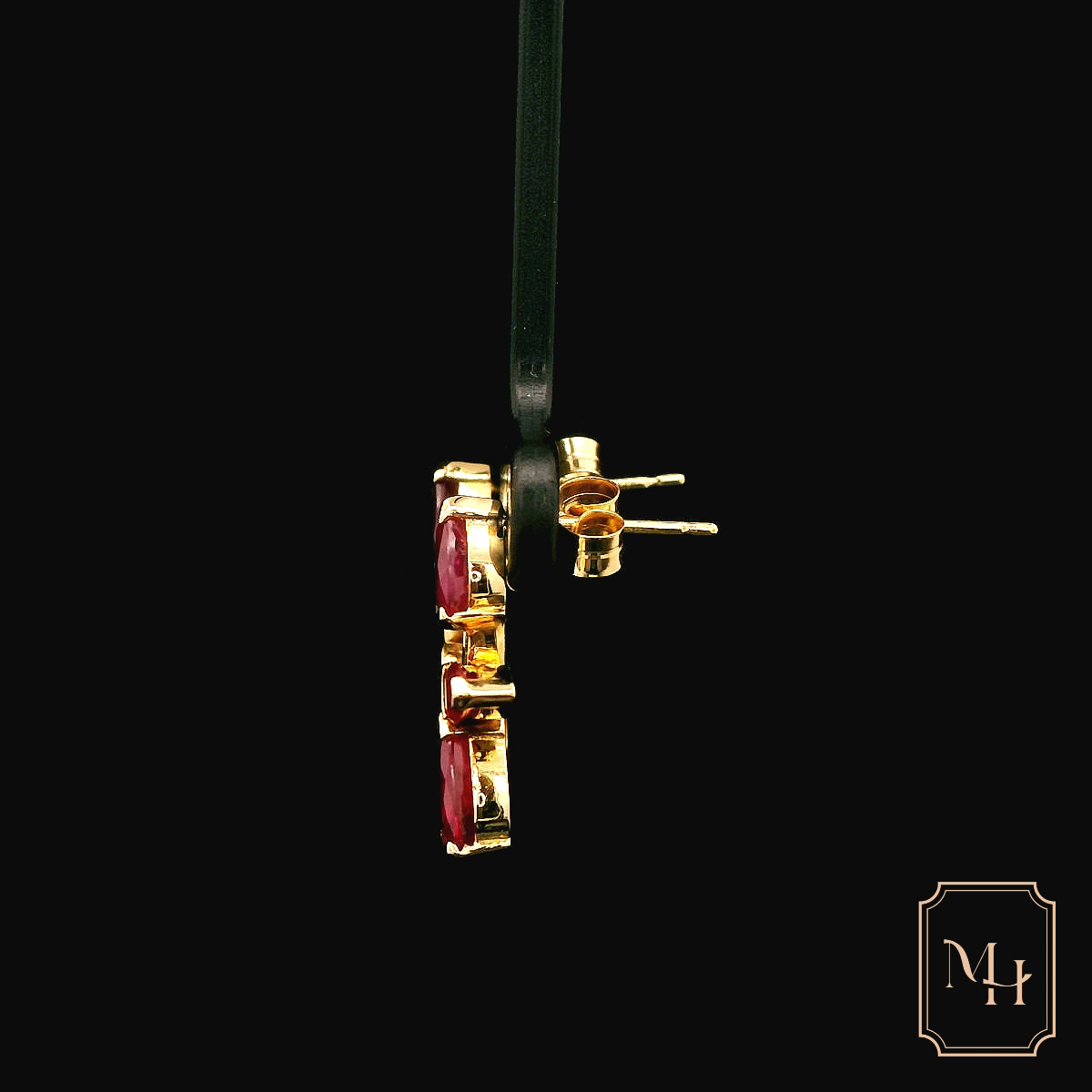 Ruby & Diamond Drop Earrings