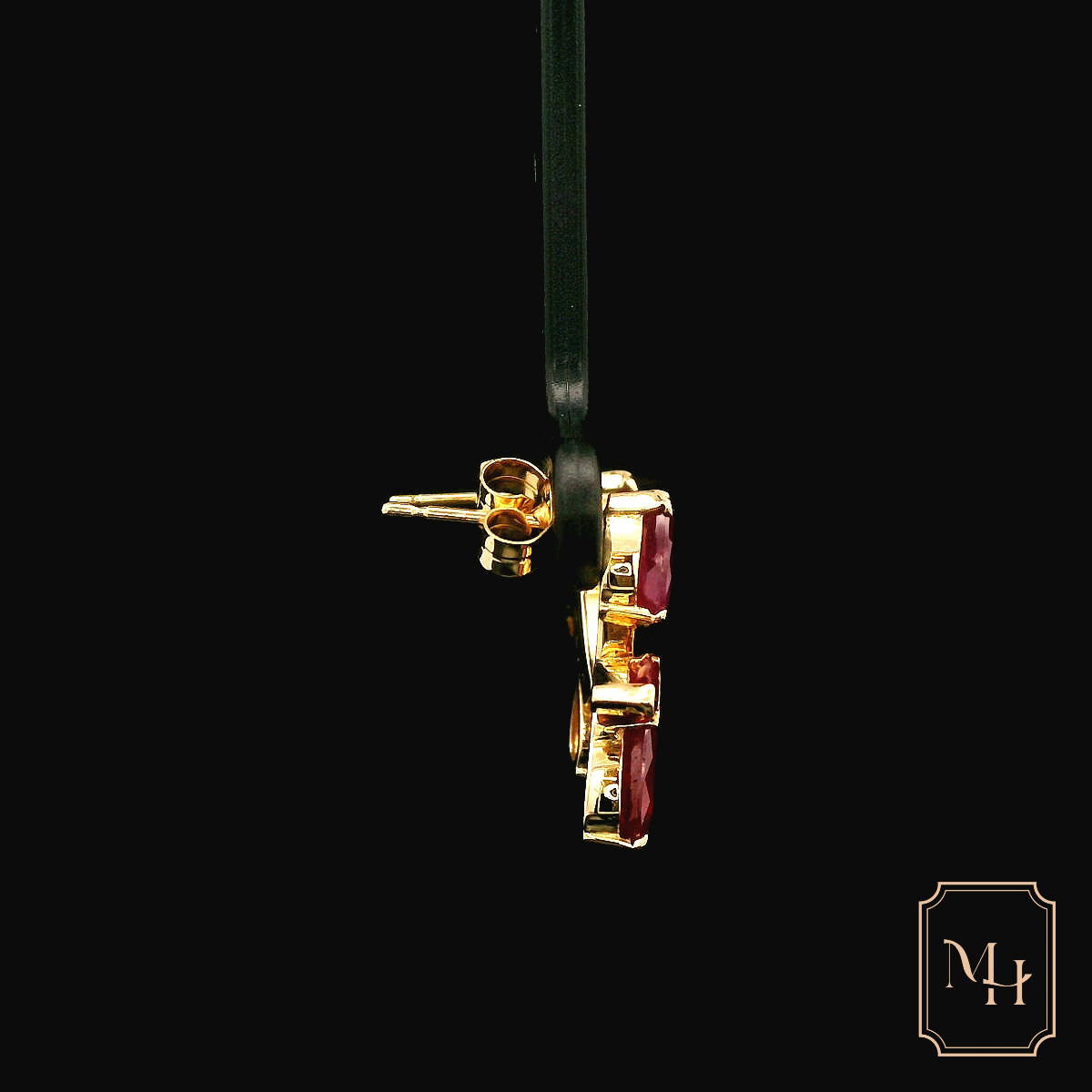 Ruby & Diamond Drop Earrings