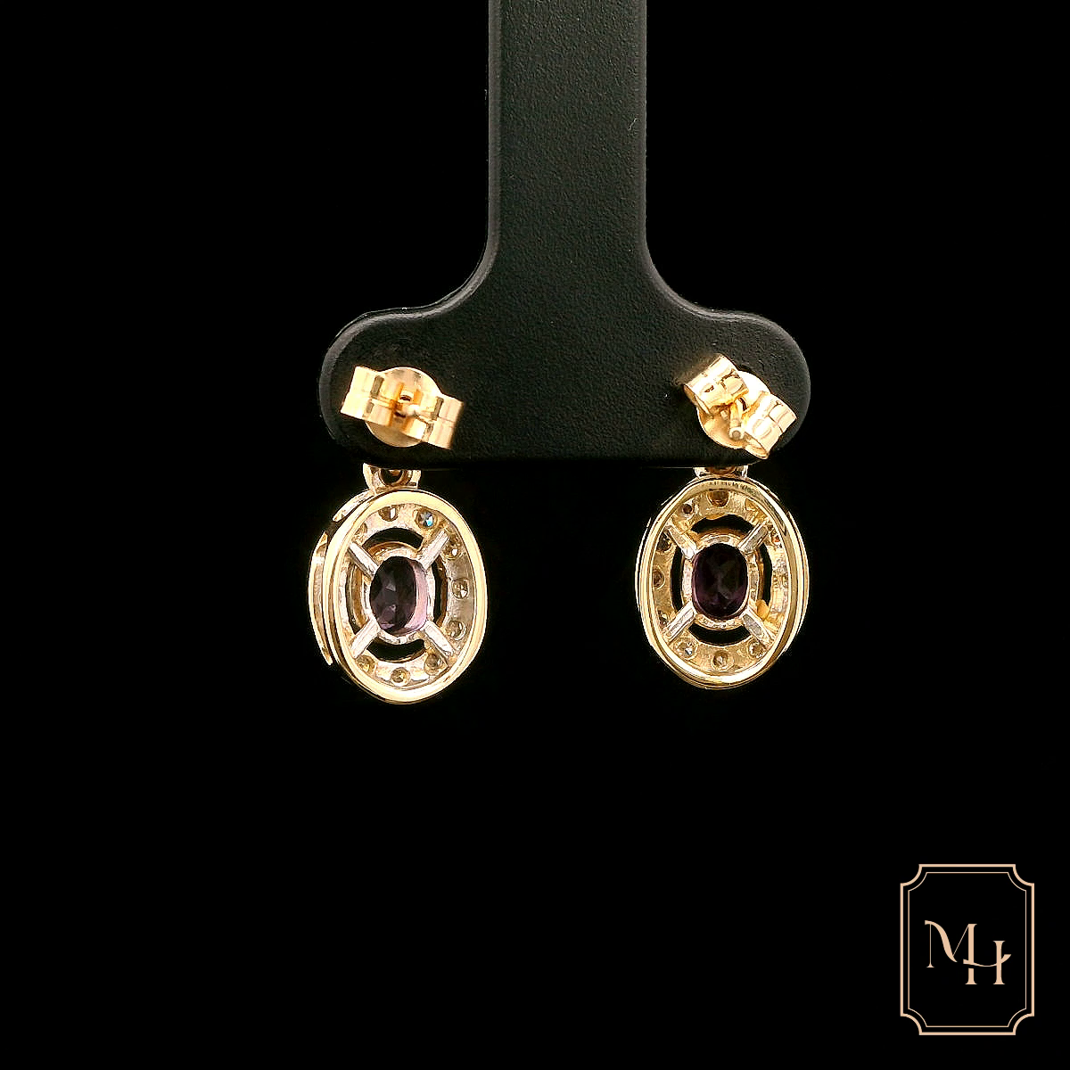 Amethyst & Diamond Cluster Earrings