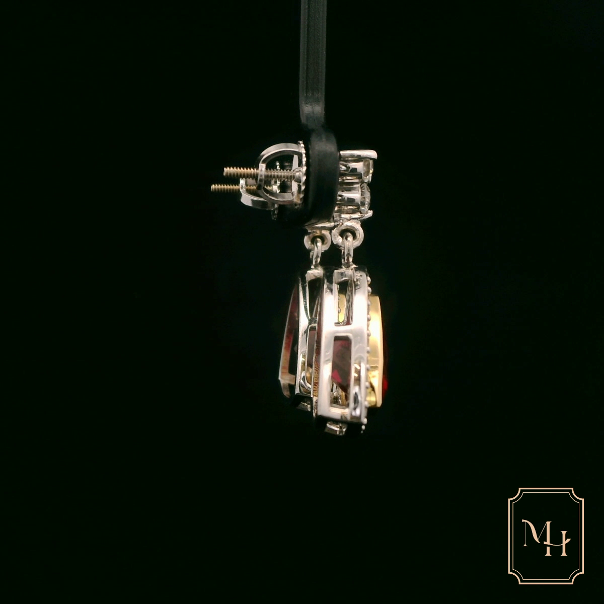 Tourmaline & Diamond Drop Earrings