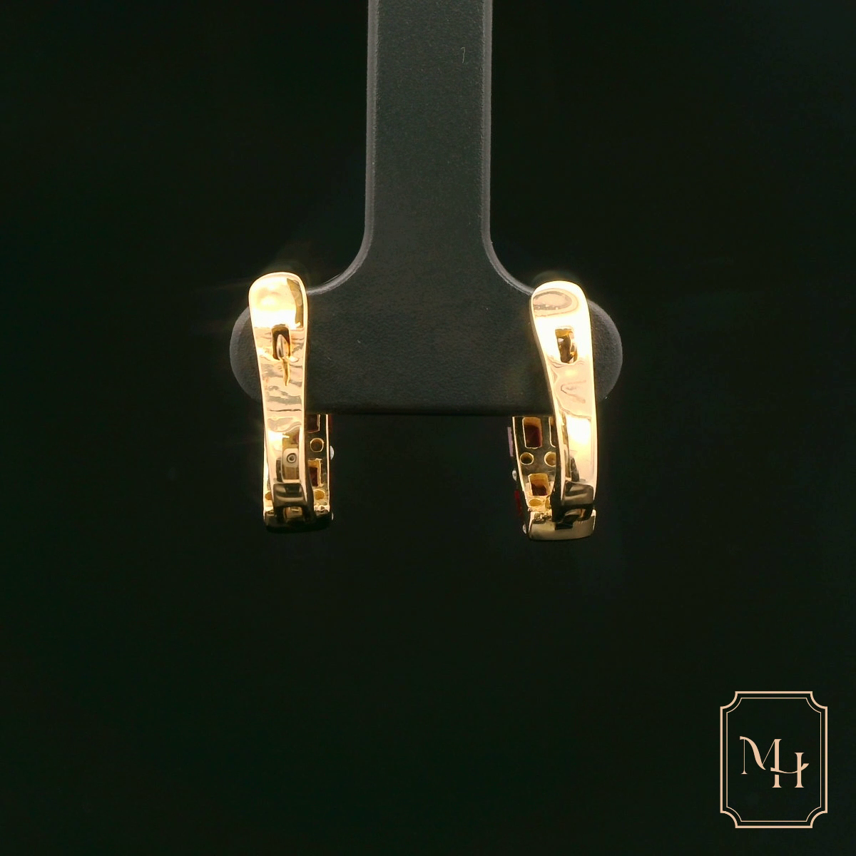 Ruby & Diamond Patterned Earrings