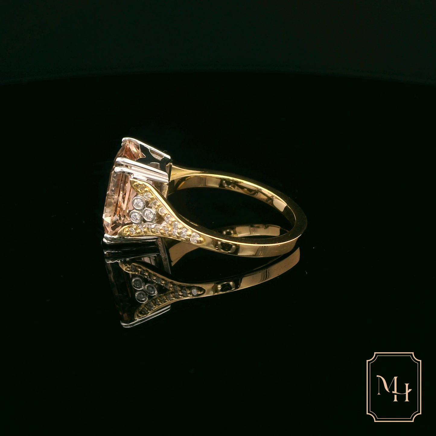 Emerald-Cut Morganite Ring