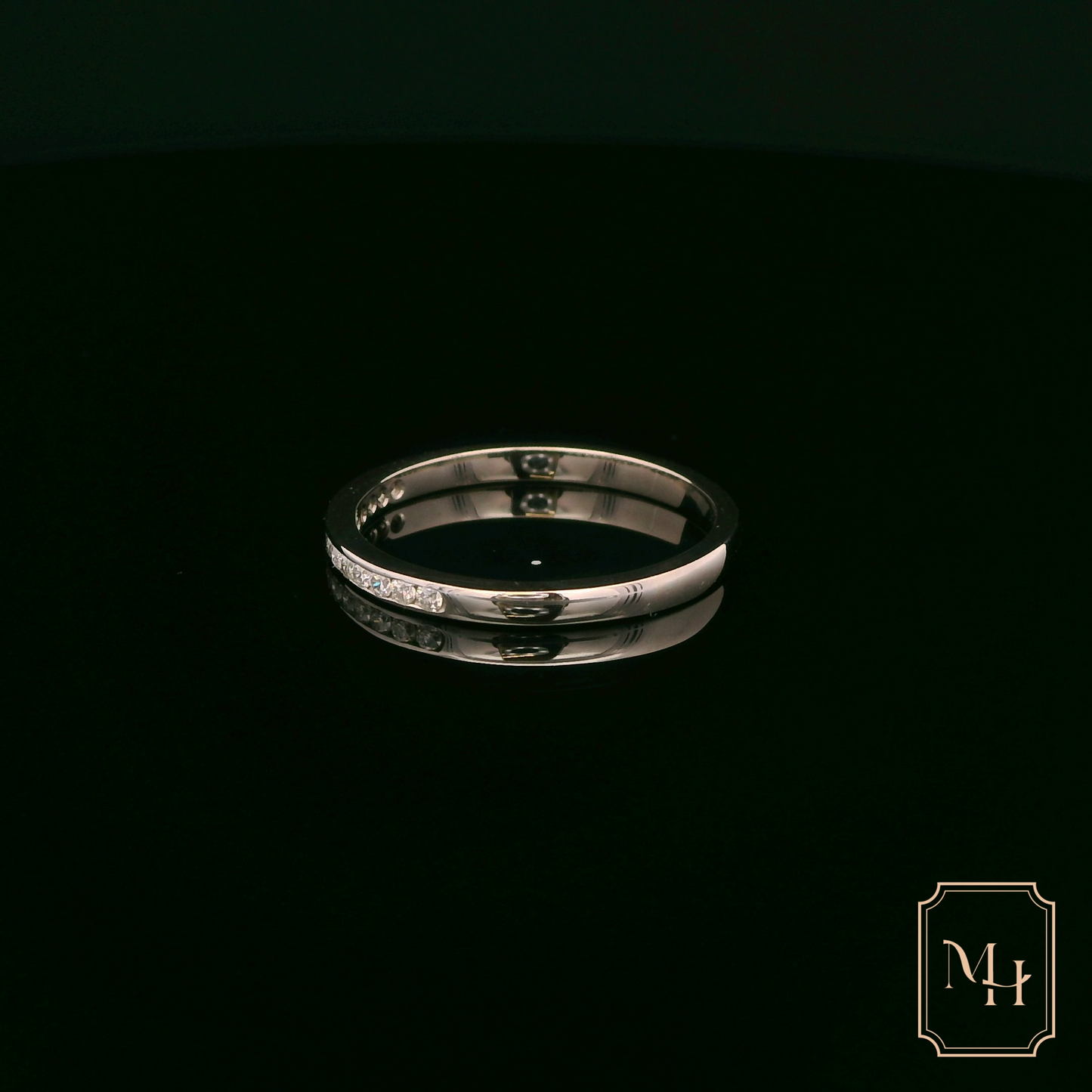 Channel-Set Slim Diamond White Gold Ring