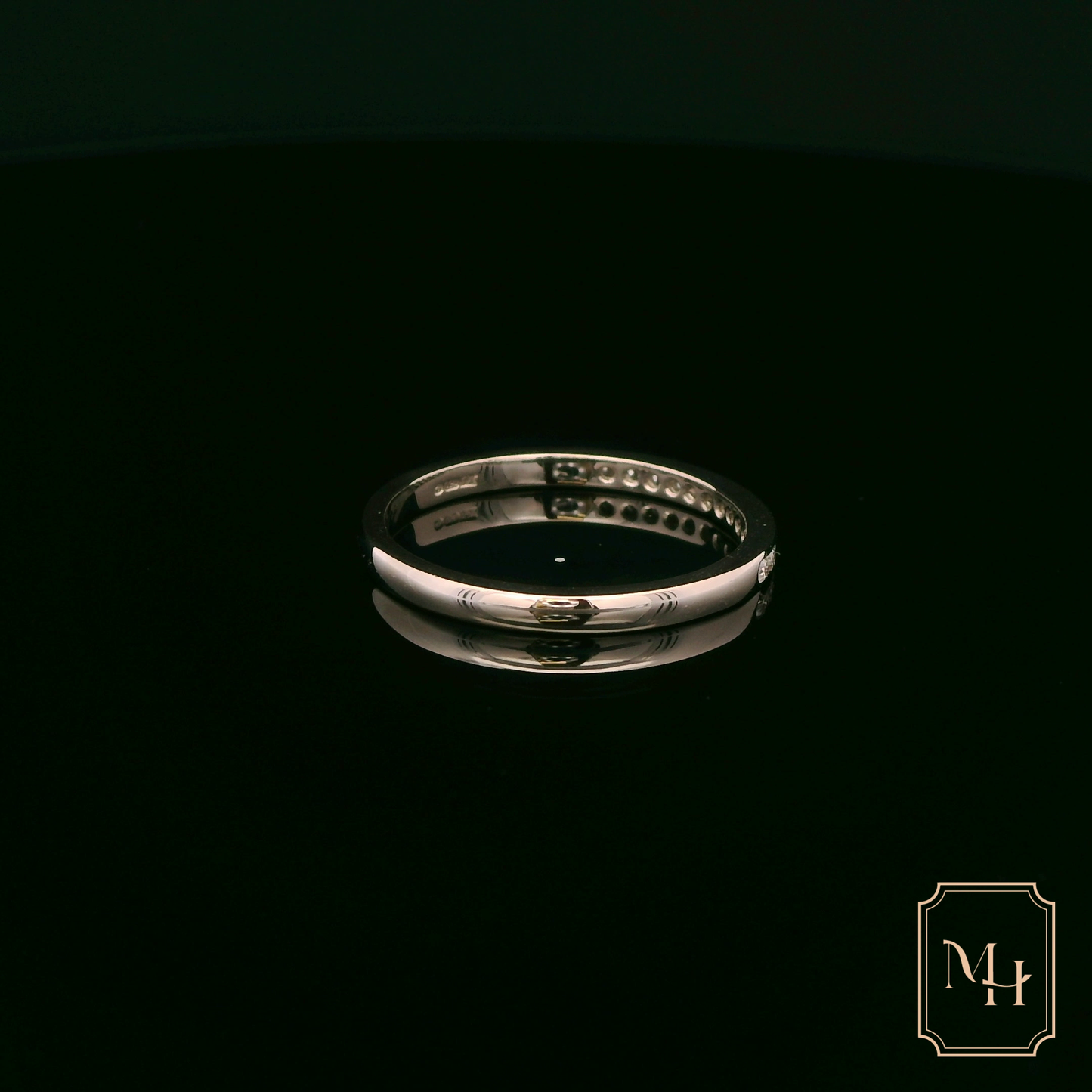 Channel-Set Slim Diamond White Gold Ring