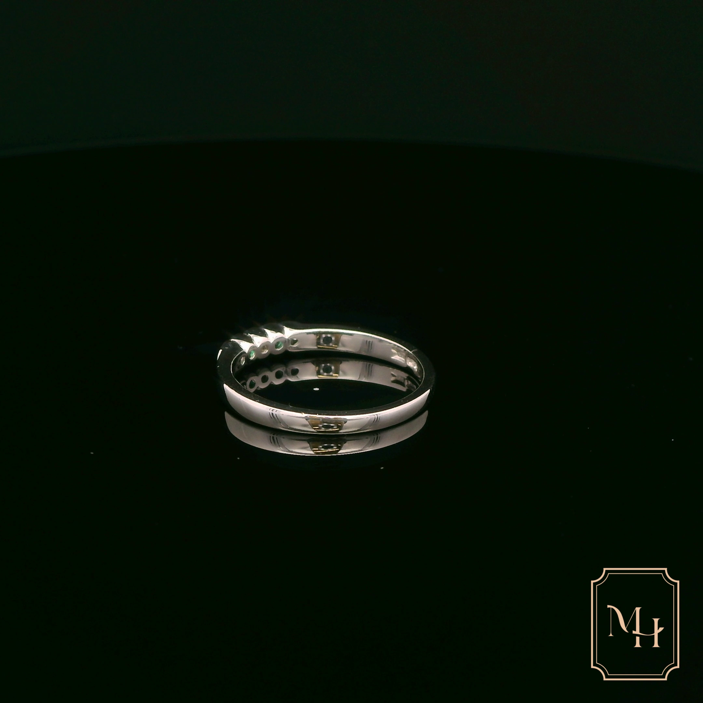 Emerald & Diamond White Gold Ring