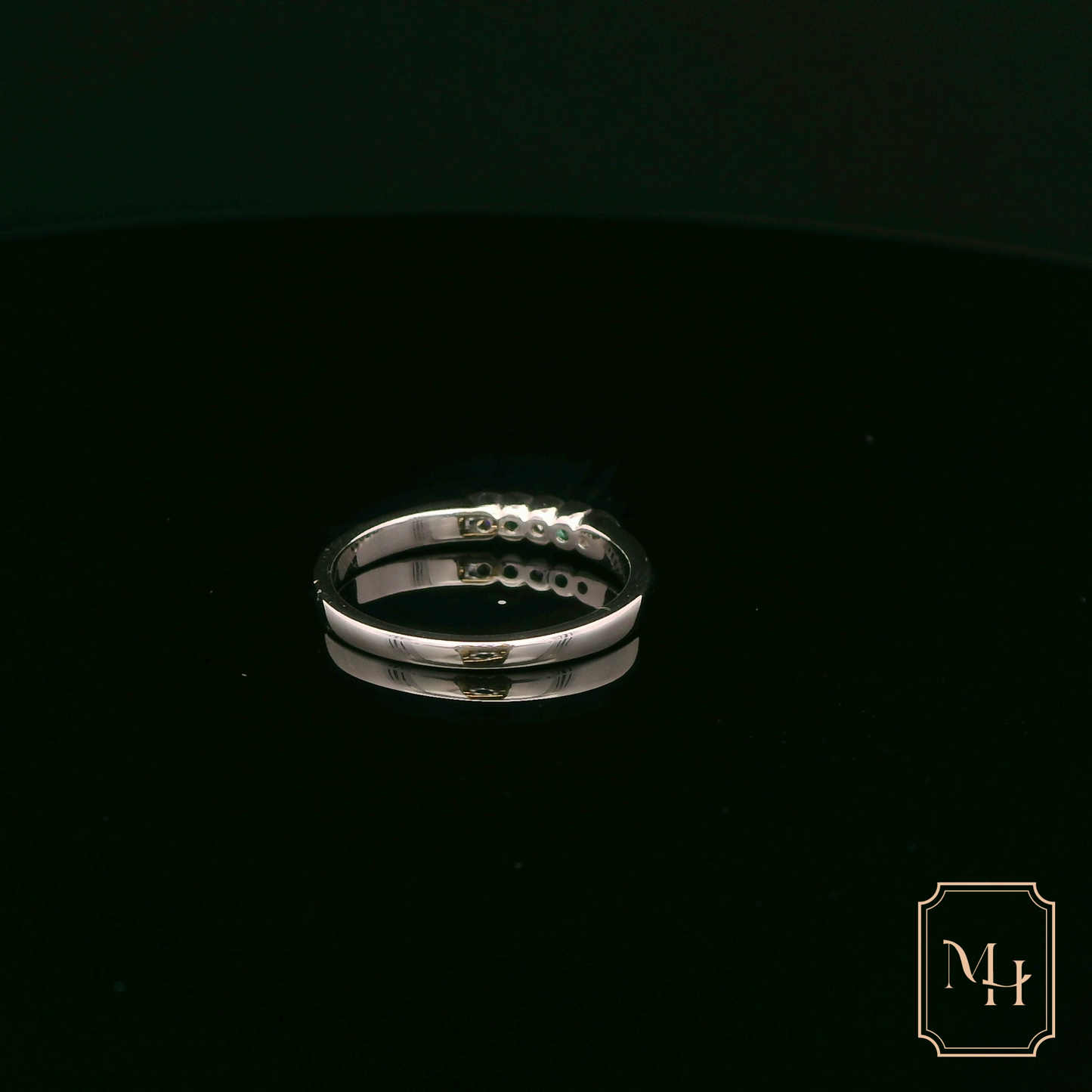 Emerald & Diamond White Gold Ring