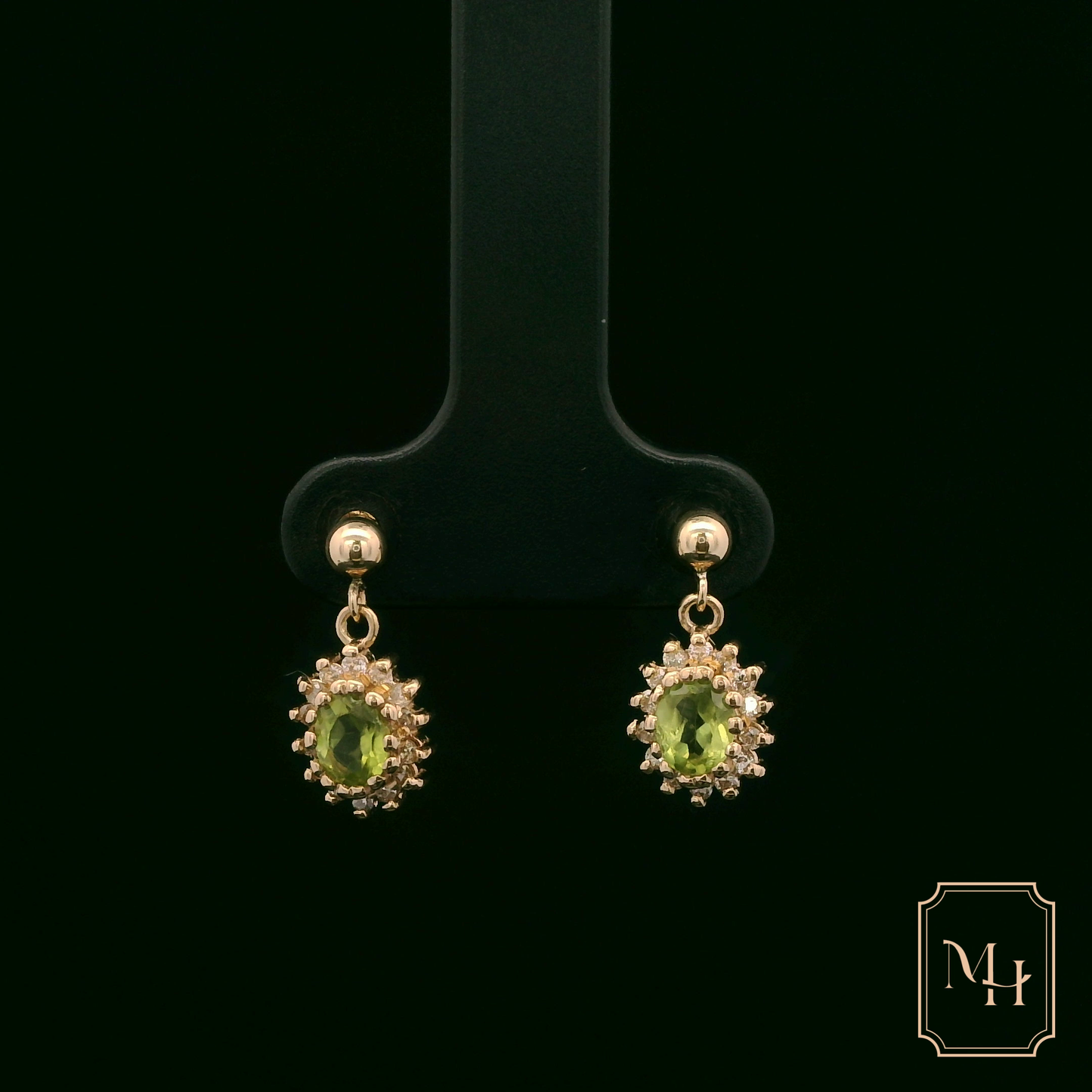 Peridot Cluster Earrings