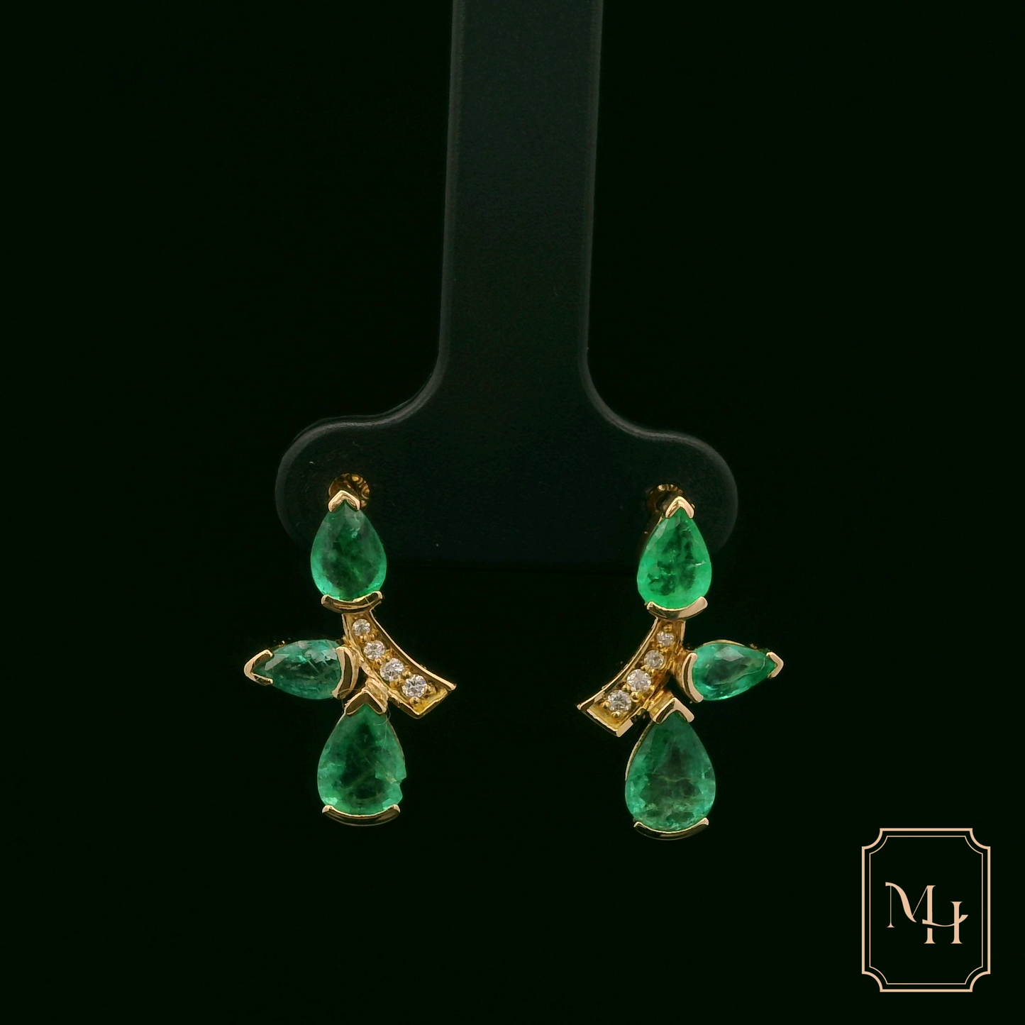 Emerald & Diamond Drop Earrings