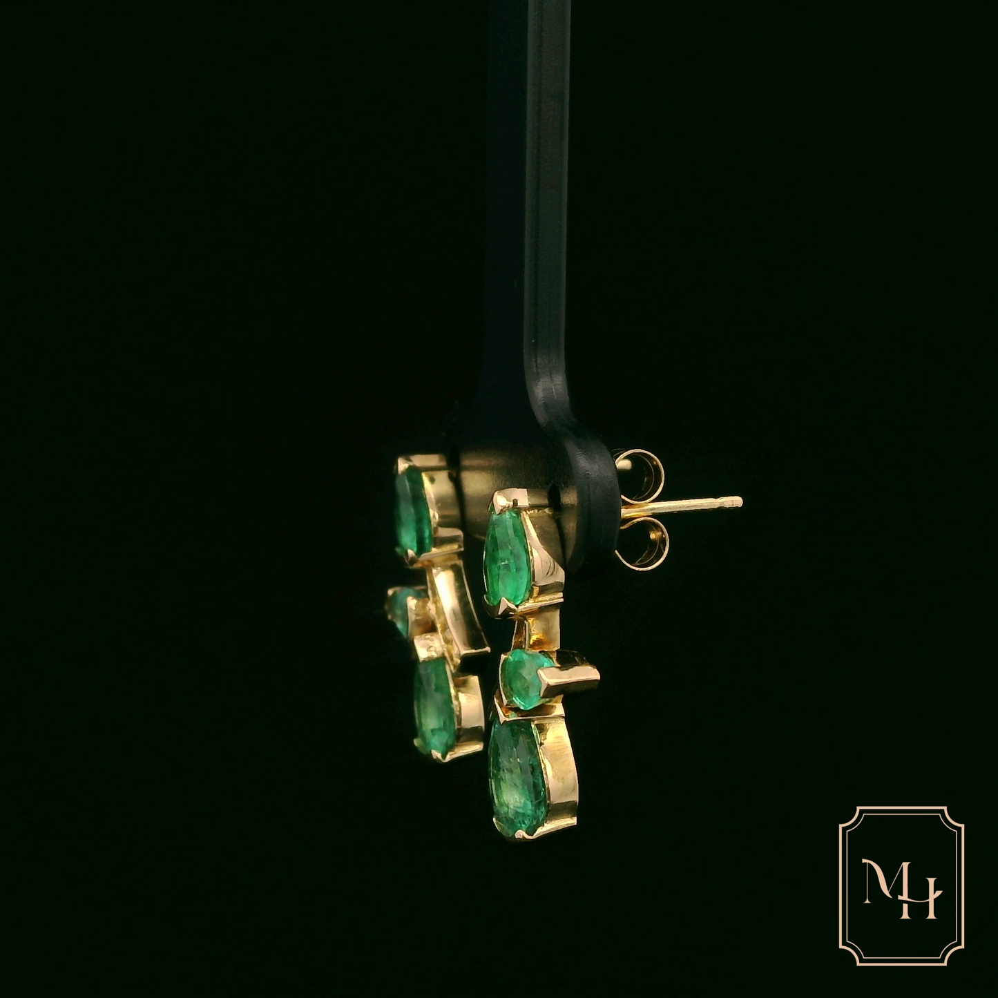 Emerald & Diamond Drop Earrings