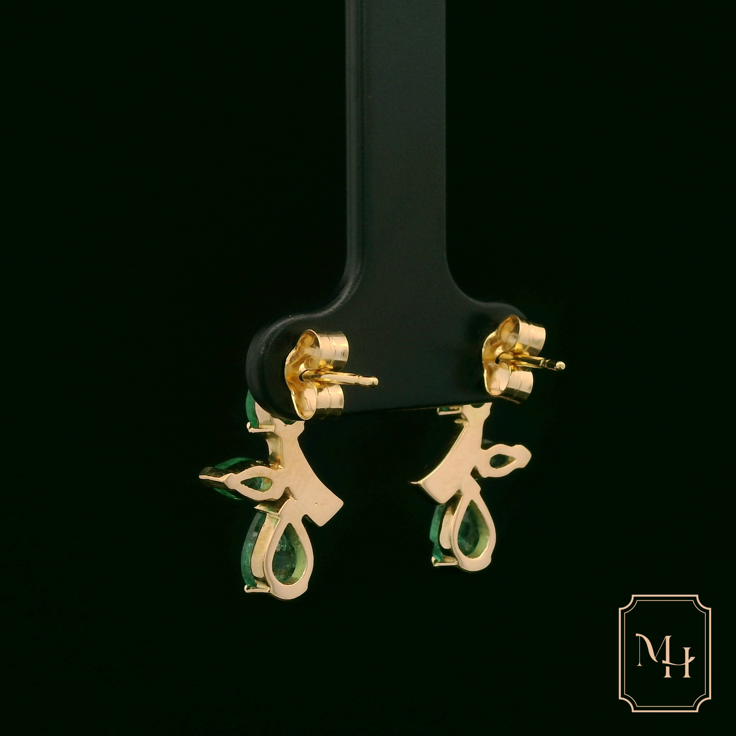 Emerald & Diamond Drop Earrings