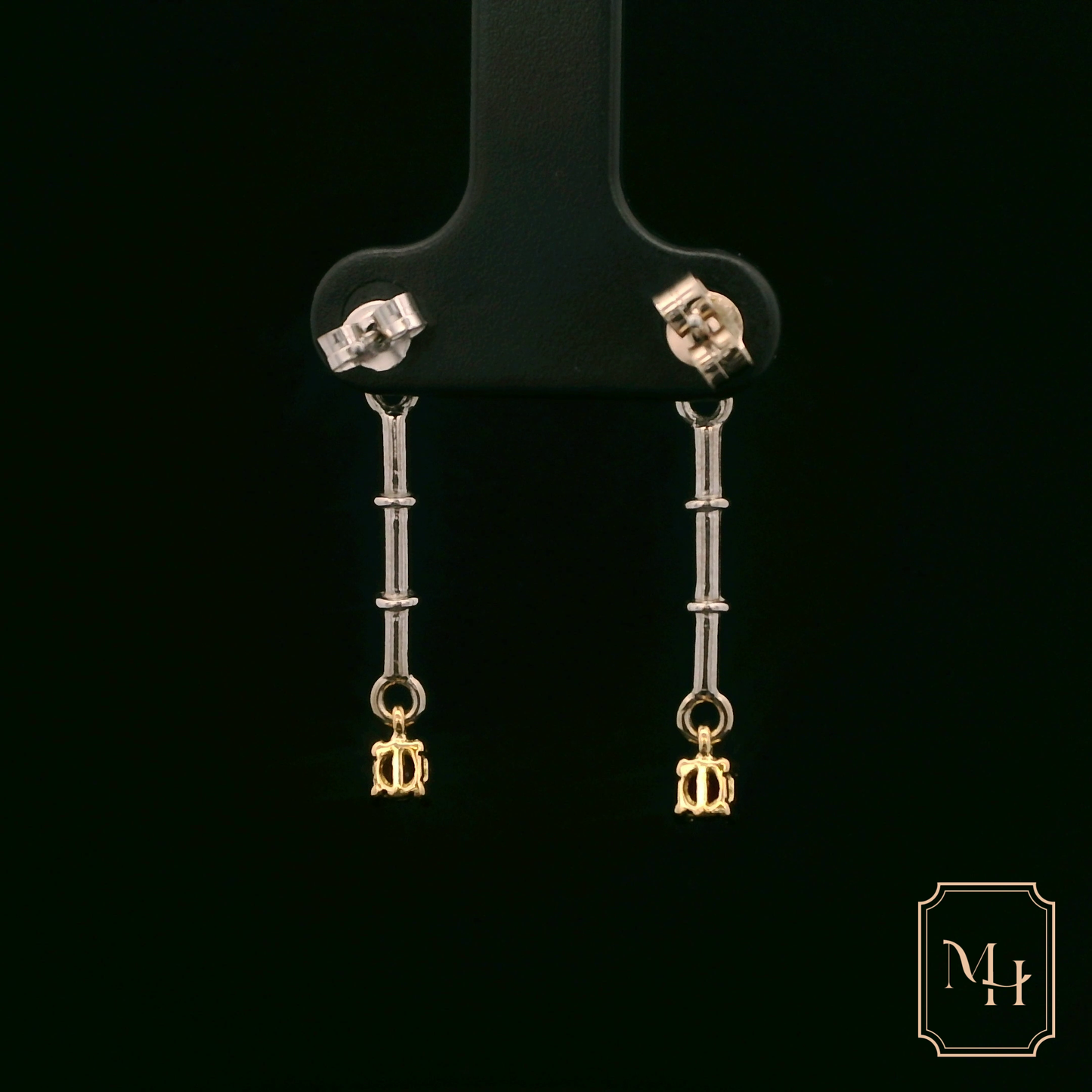 Ruby & Diamond Drop-Bar Earrings