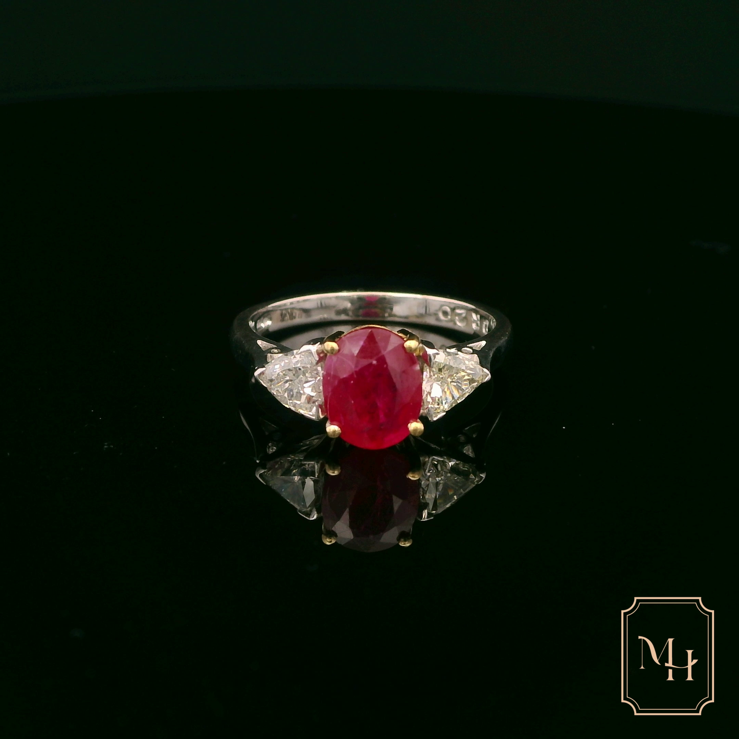 Ruby & Trilliant-Cut Diamond Ring