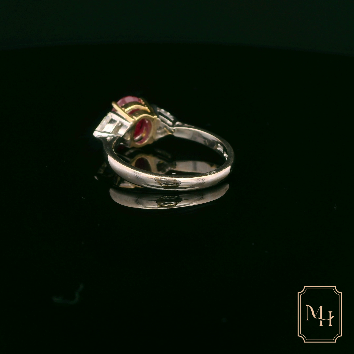 Ruby & Trilliant-Cut Diamond Ring