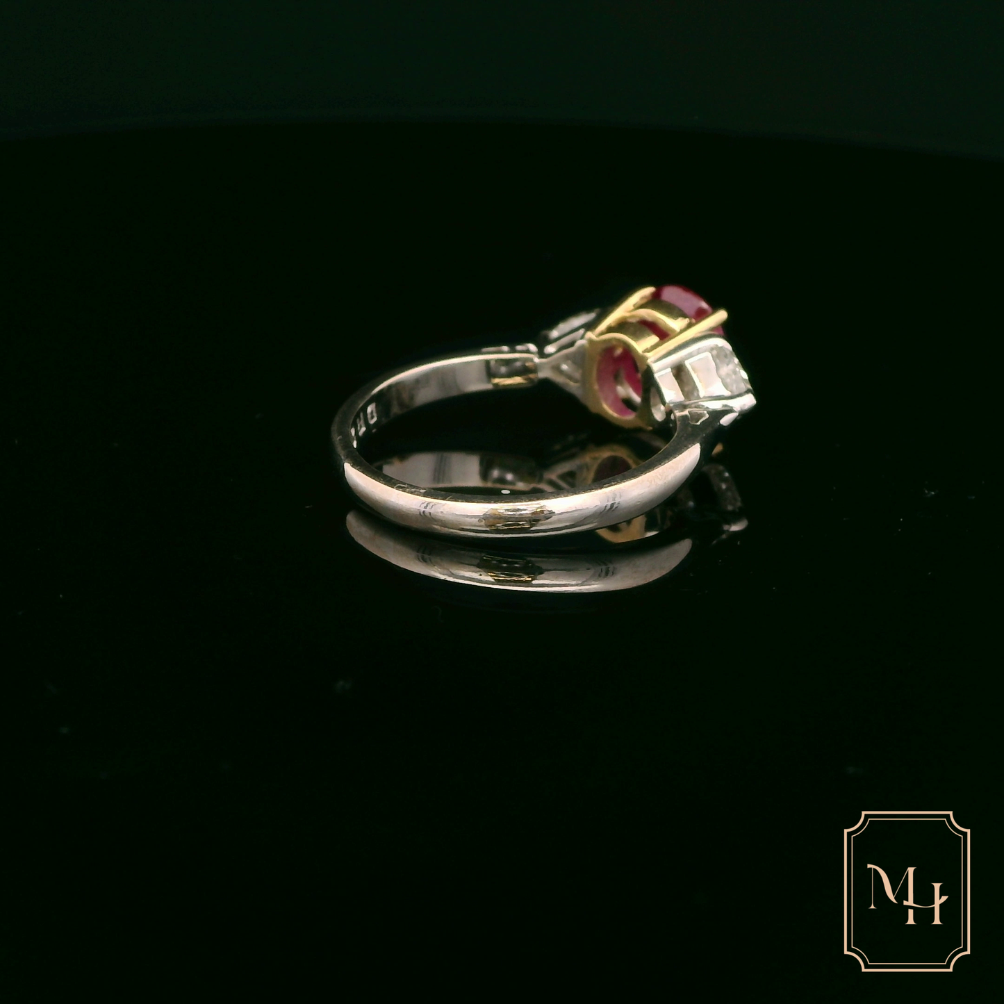 Ruby & Trilliant-Cut Diamond Ring