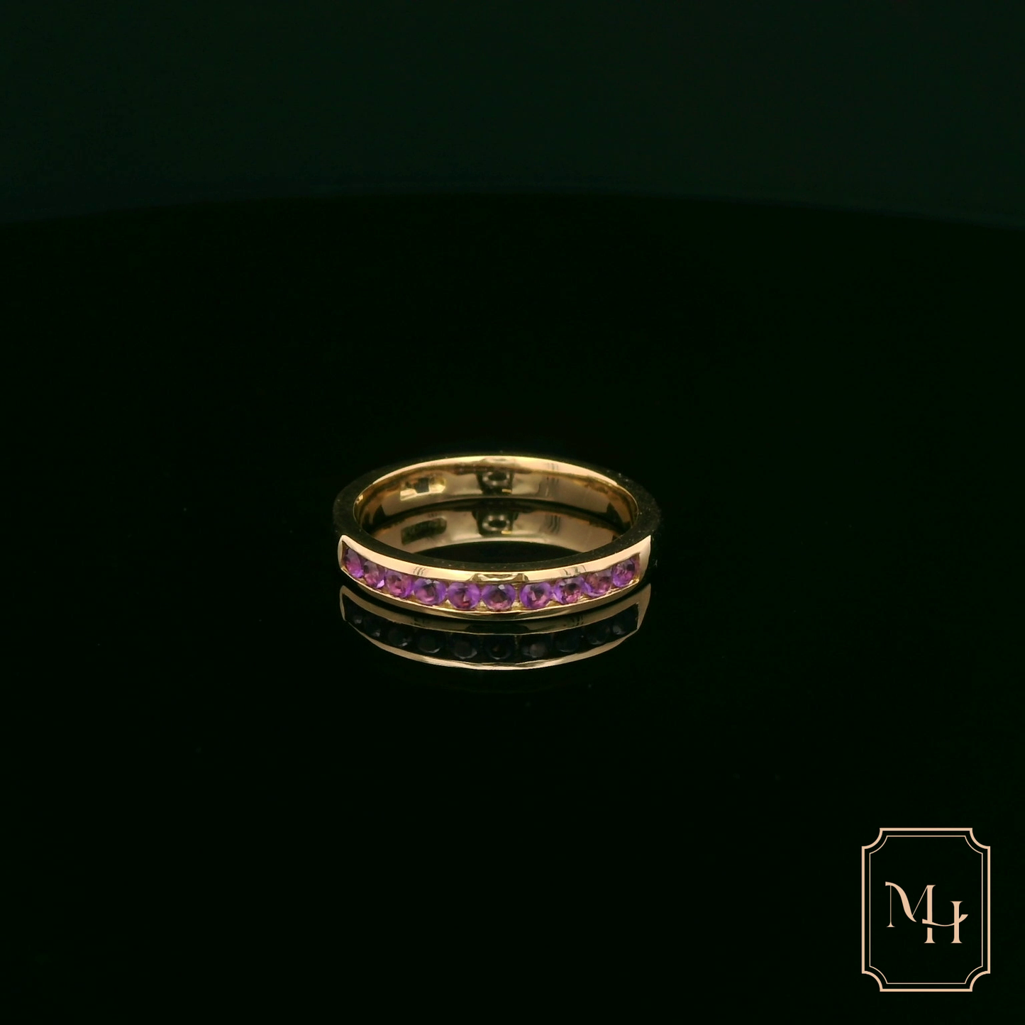 Channel-Set Half Eternity Amethyst Ring