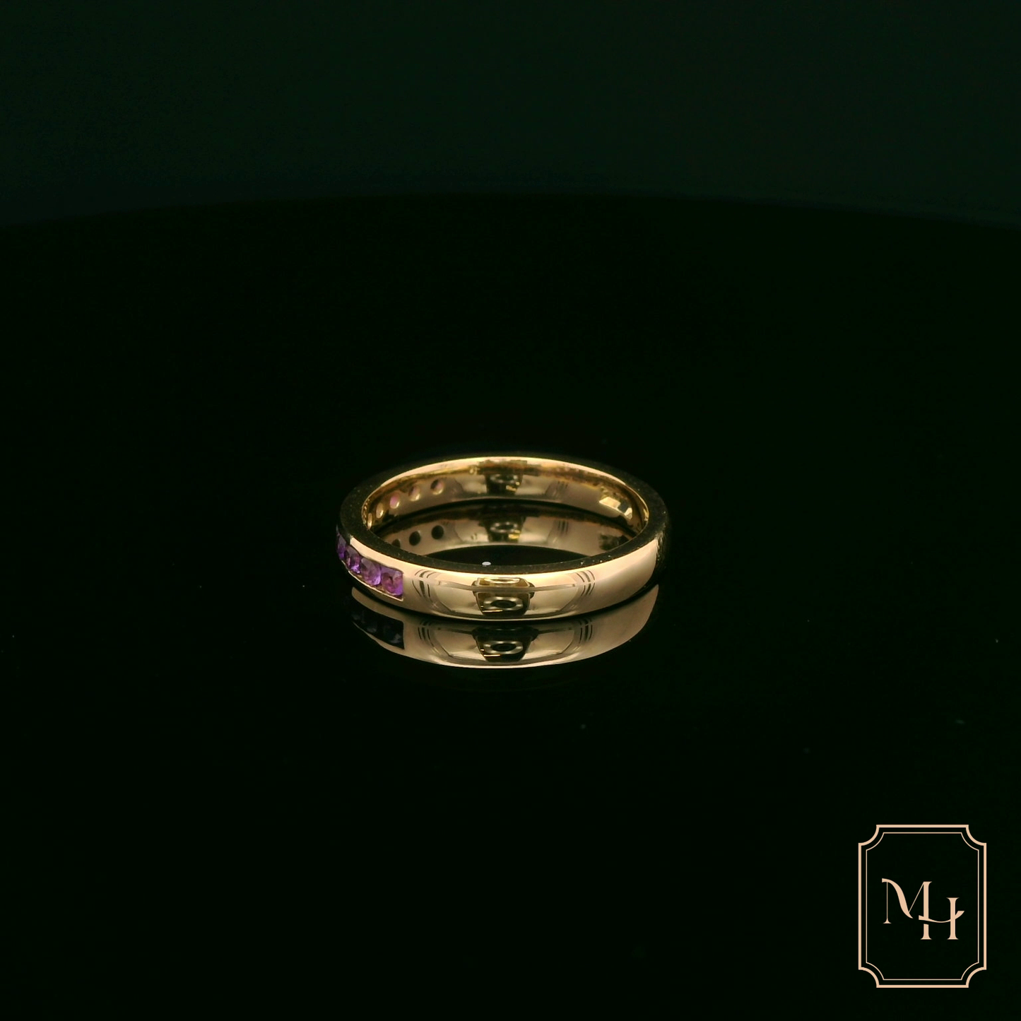 Channel-Set Half Eternity Amethyst Ring