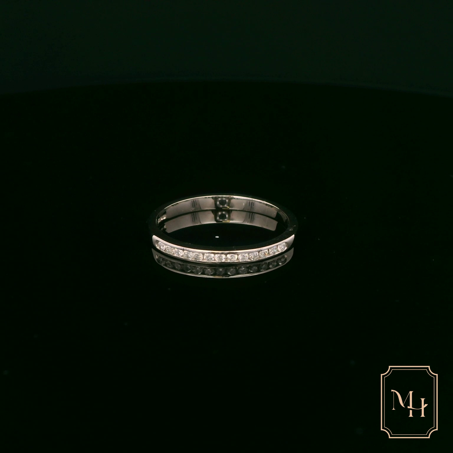 Channel-Set Slim Diamond White Gold Ring