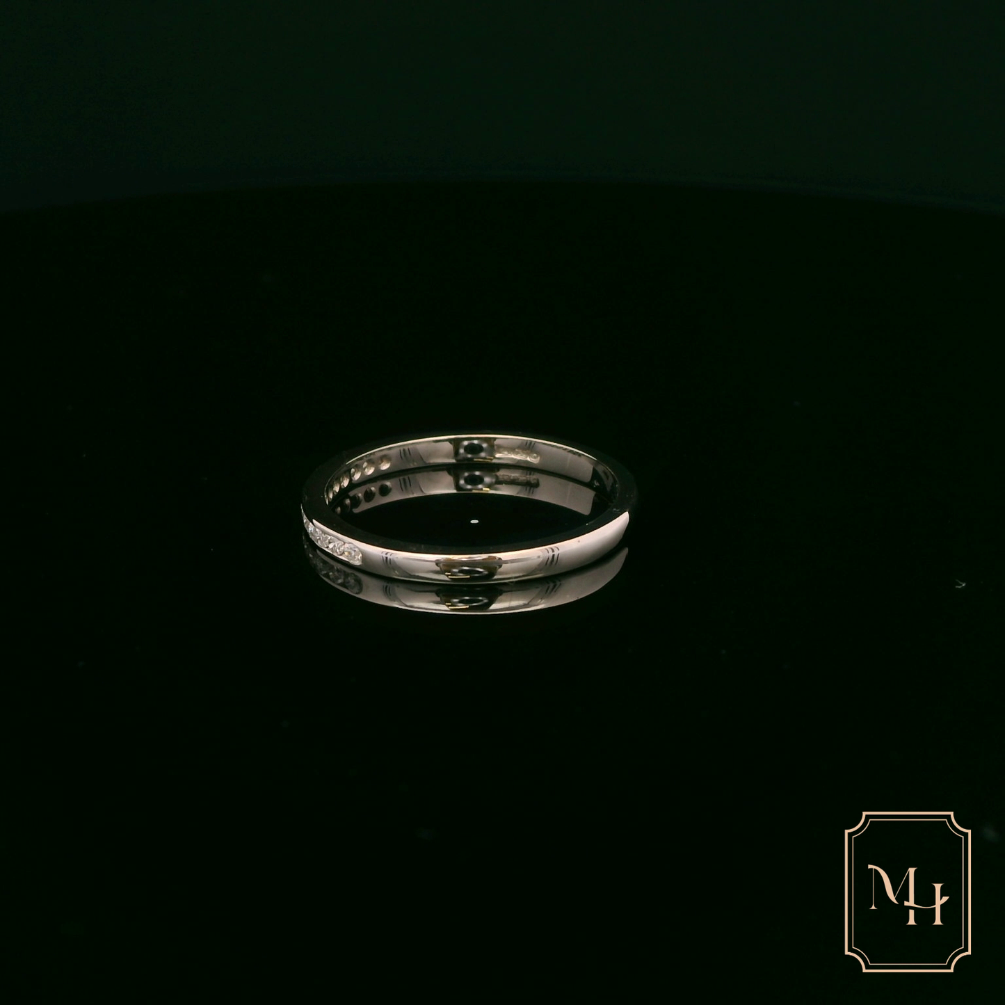 Channel-Set Slim Diamond White Gold Ring