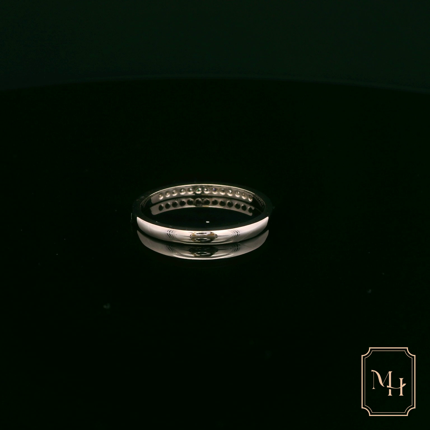 Channel-Set Slim Diamond White Gold Ring