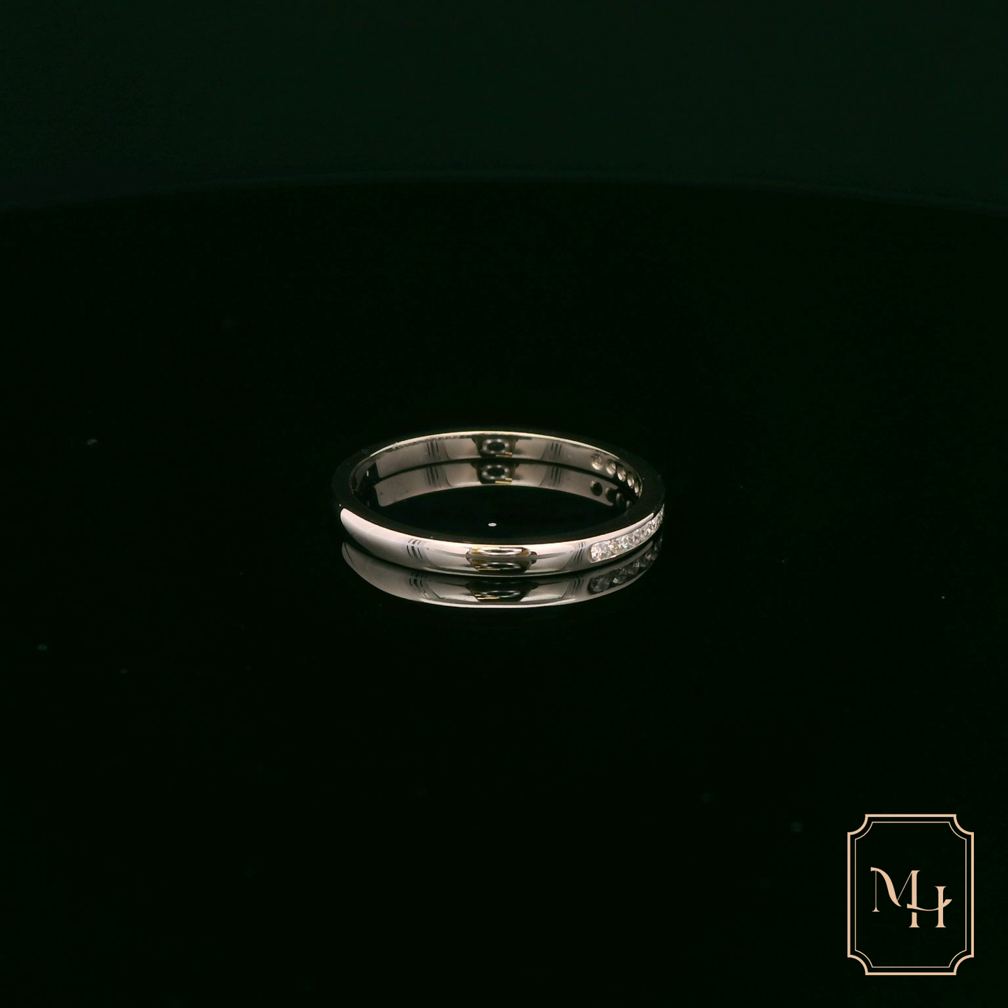 Channel-Set Slim Diamond White Gold Ring