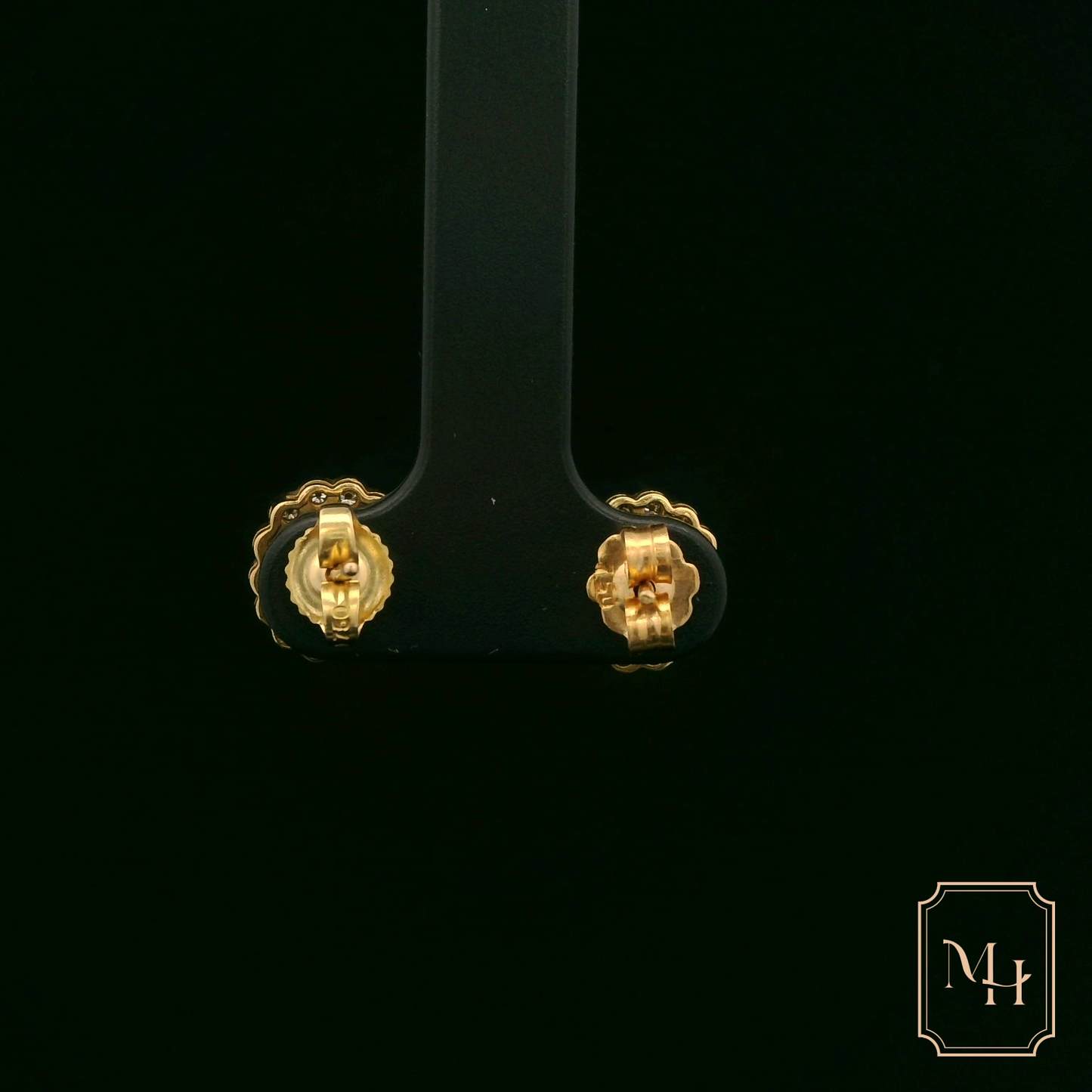 Diamond Sapphire Halo Earrings