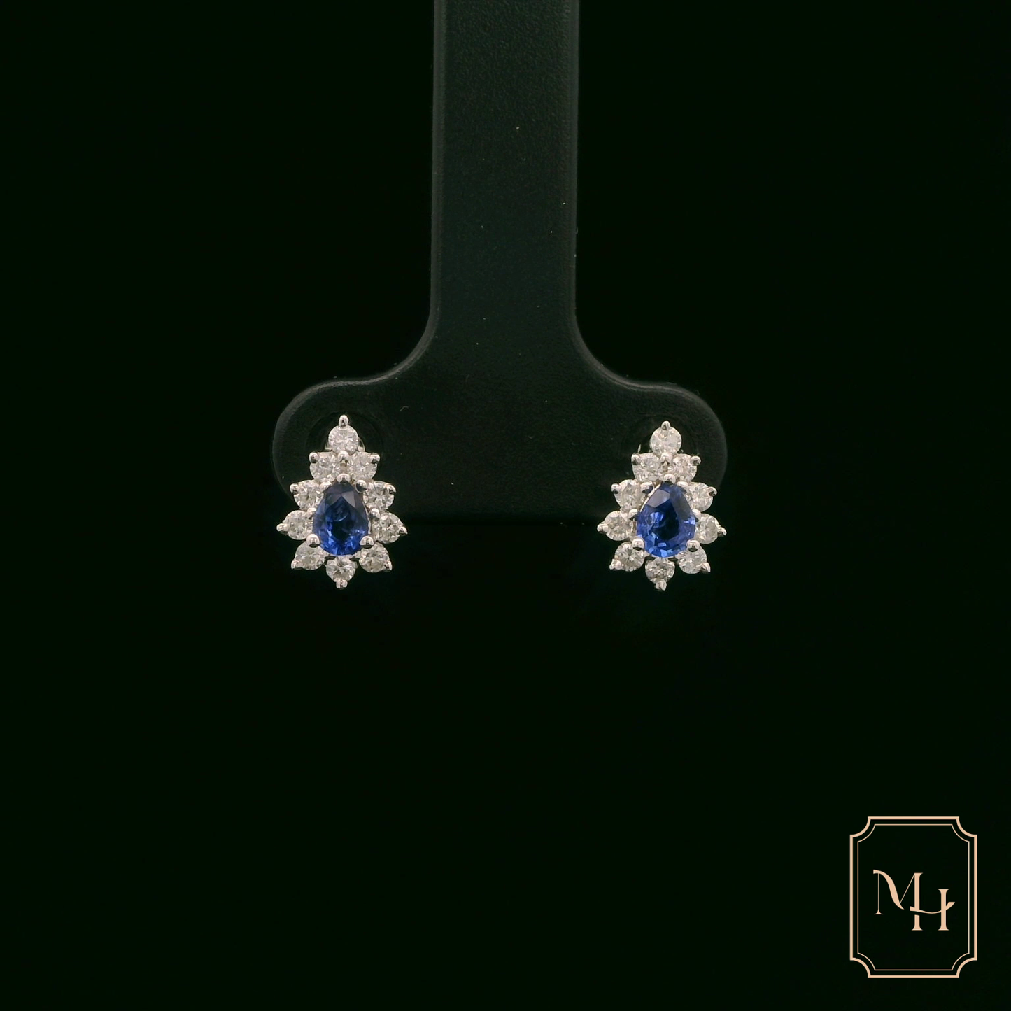 Sapphire & Diamond Floral Earrings
