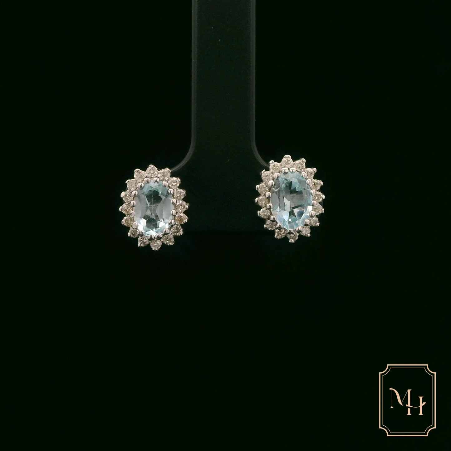 Aquamarine Cluster Earrings