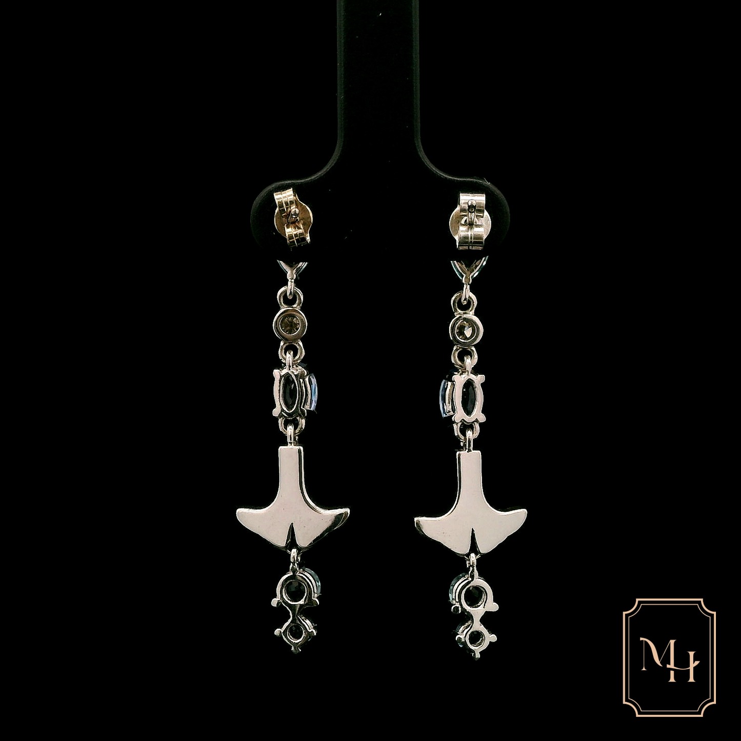 Diamond Anchored-Drop Earrings