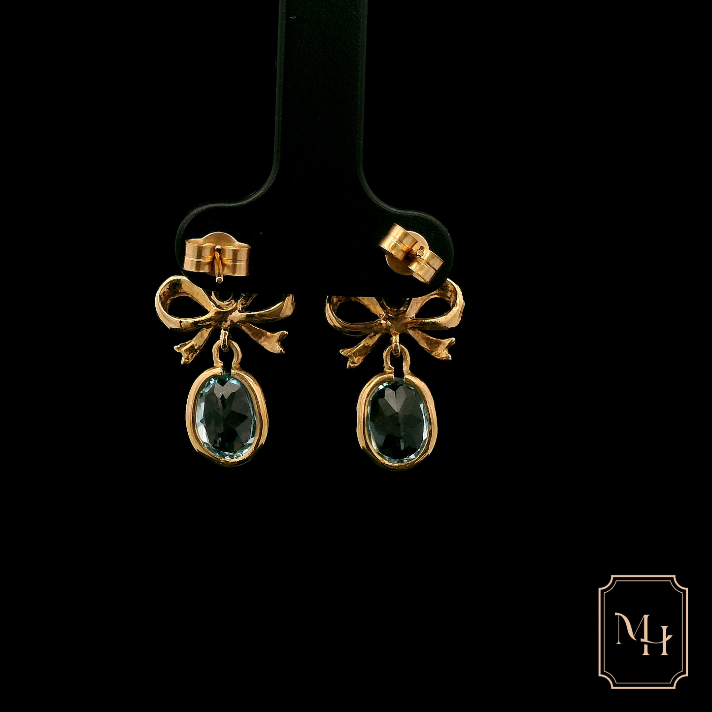 Topaz Golden Bow Earrings