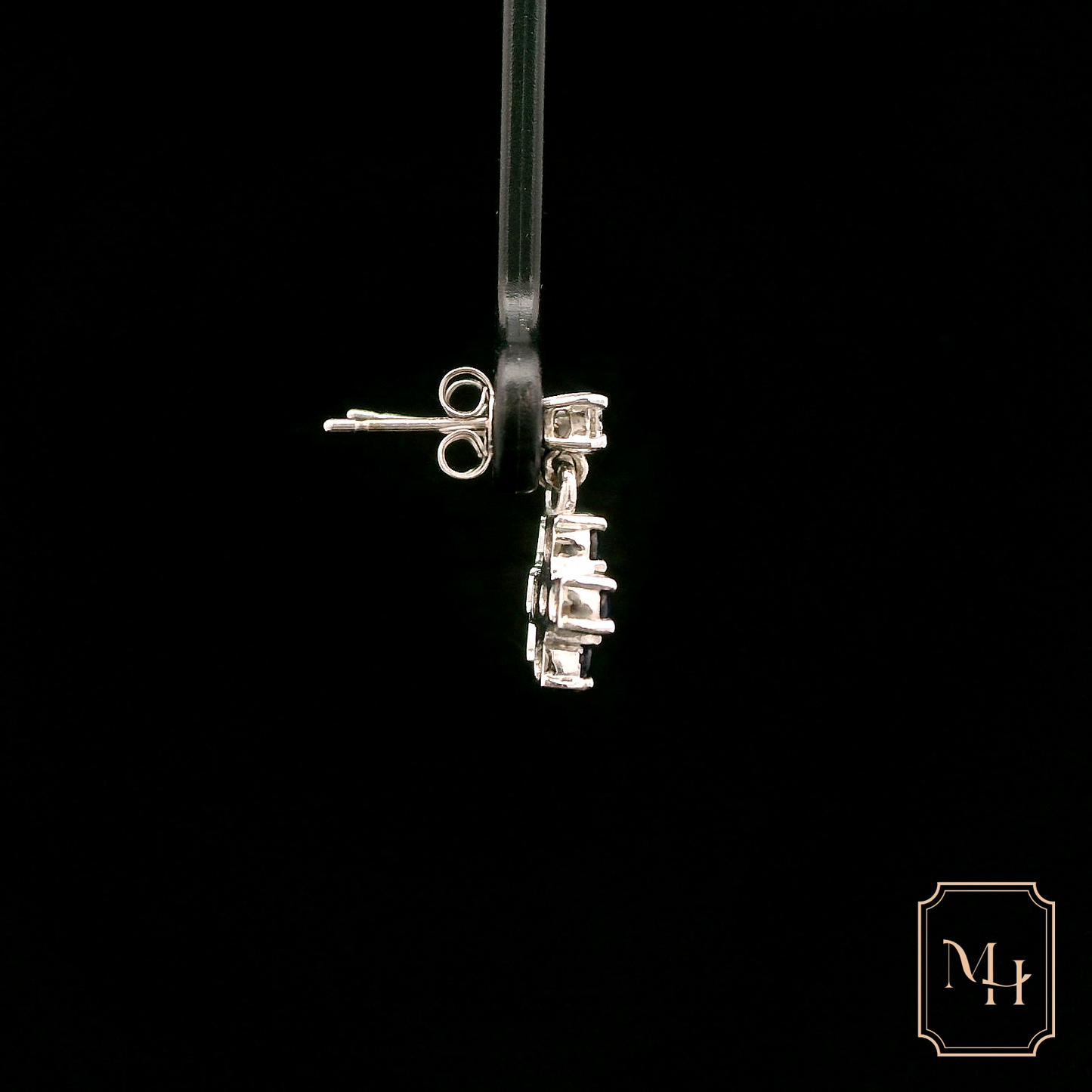 Sapphire & Diamond Cross Earrings