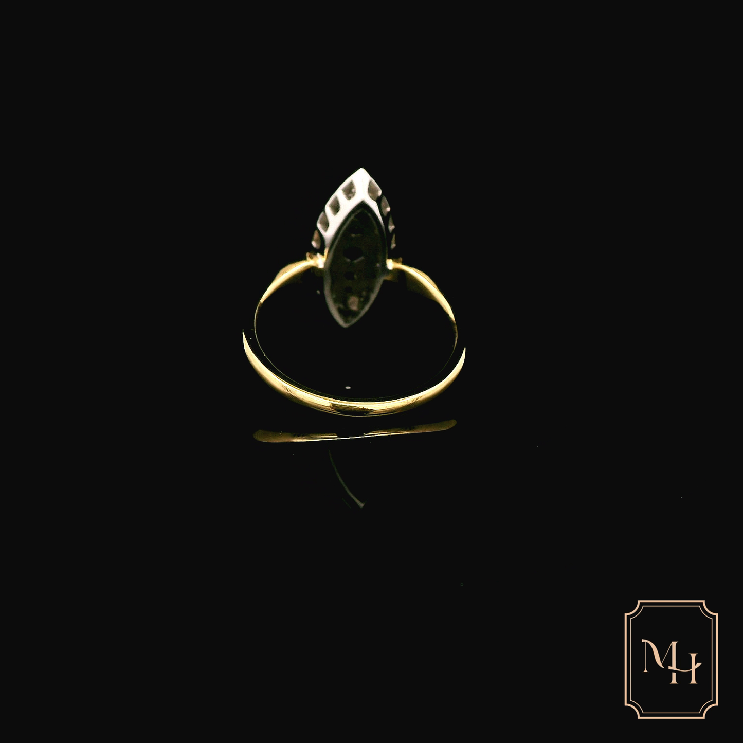 Sapphire & Diamond Marquise-Shaped Ring