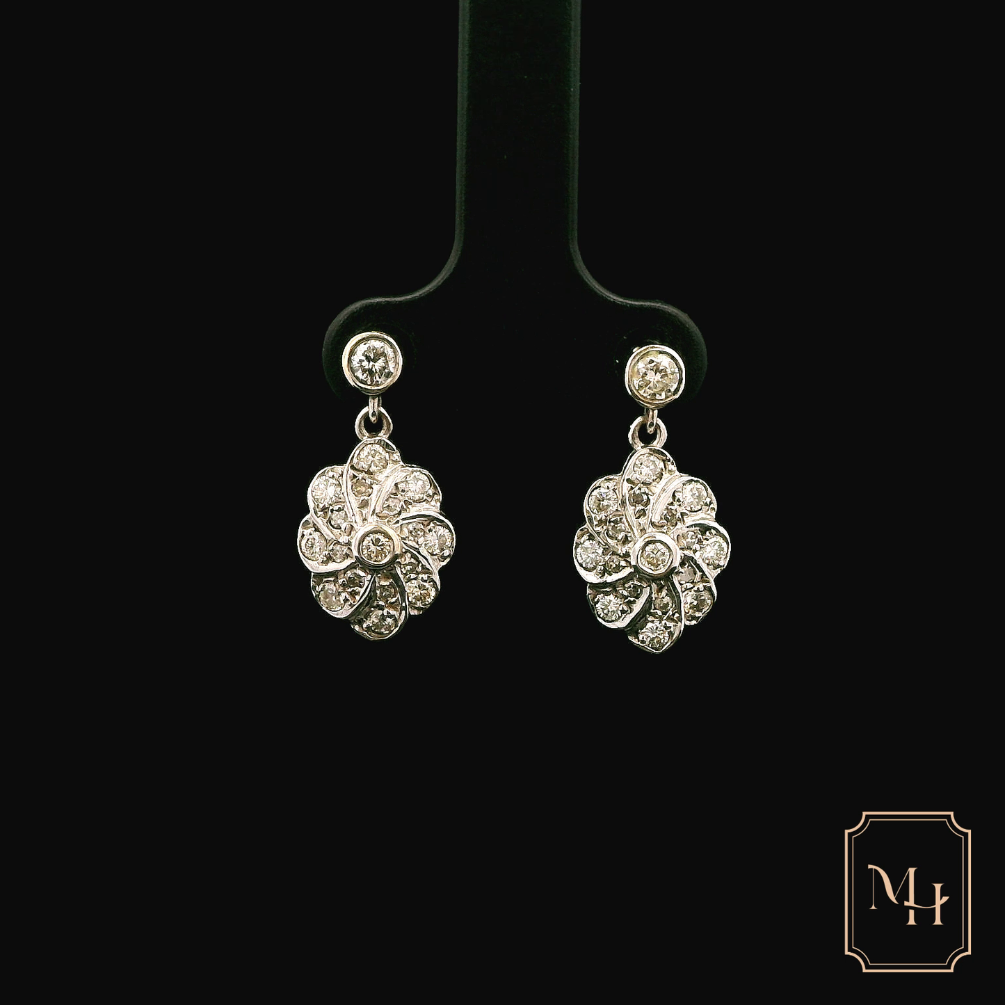 Diamond Floral Earrings