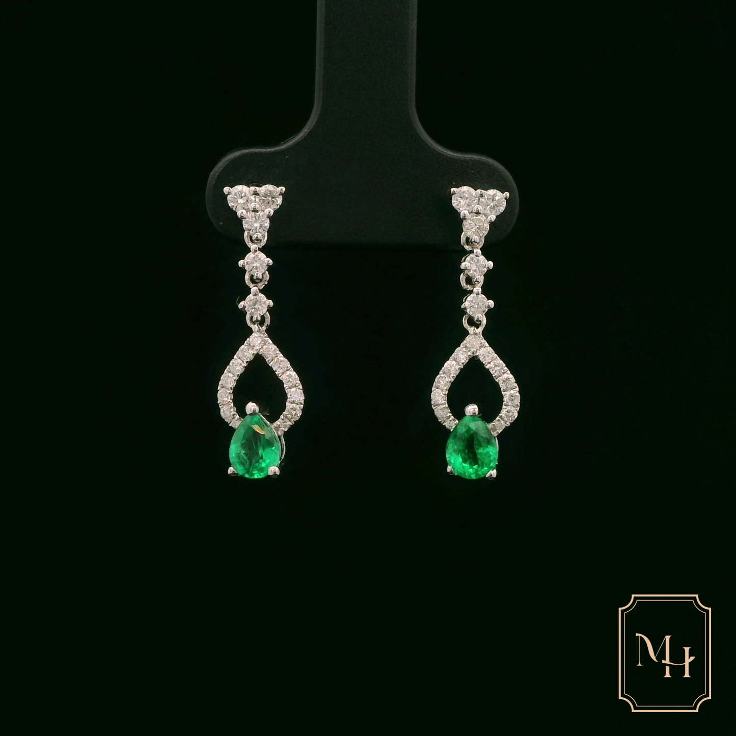 Emerald Pear-drop Earrings